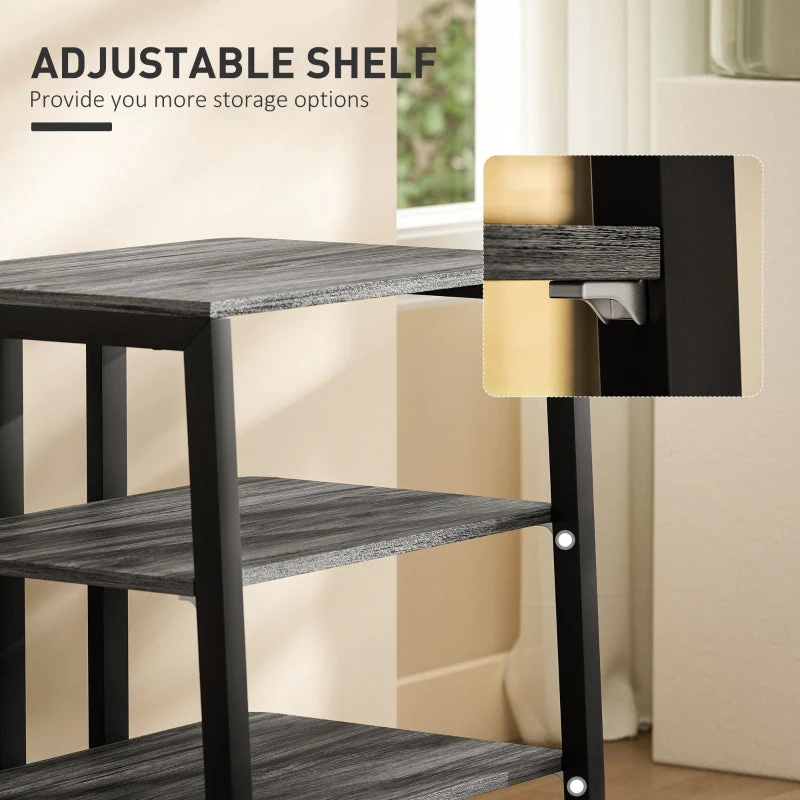 HiFi Stand, Four Storage Shelves - Dark Grey - Image 5