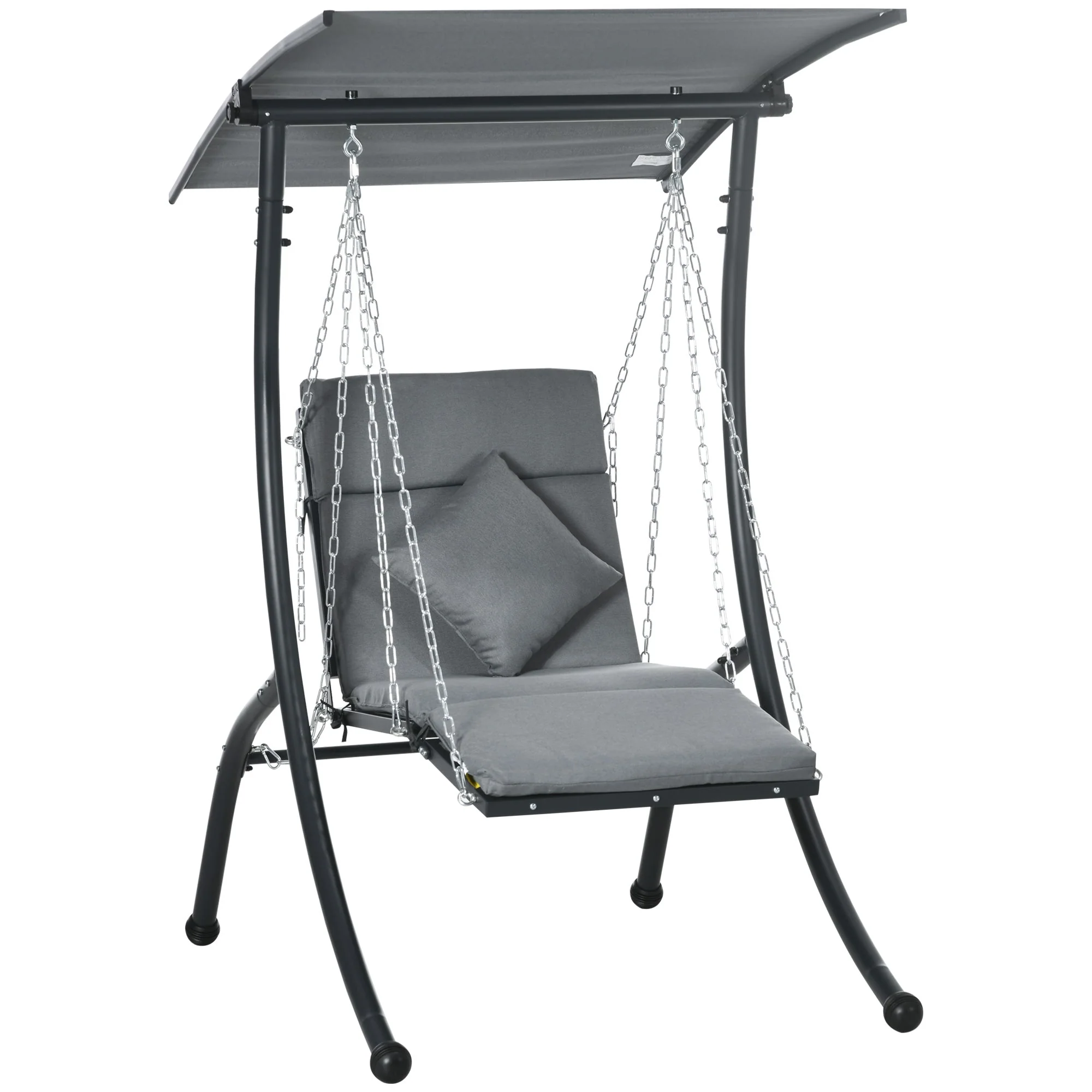 Hollywood Swing Garden Swing Cushions Adjustable Sunshade, Dark Grey - Image 2