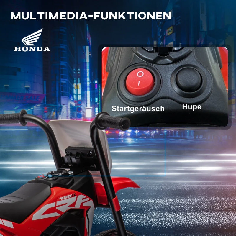 Honda Electric Children's Motorcycle with Sound Effects and 3 km/h Speed for 18-36 Months, Red - Image 5