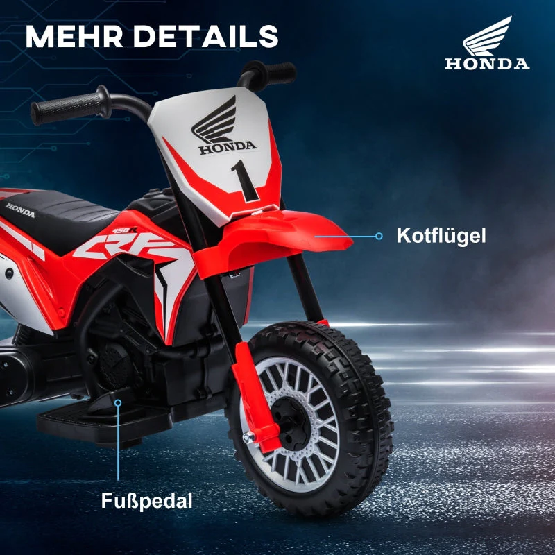 Honda Electric Children's Motorcycle with Sound Effects and 3 km/h Speed for 18-36 Months, Red - Image 7
