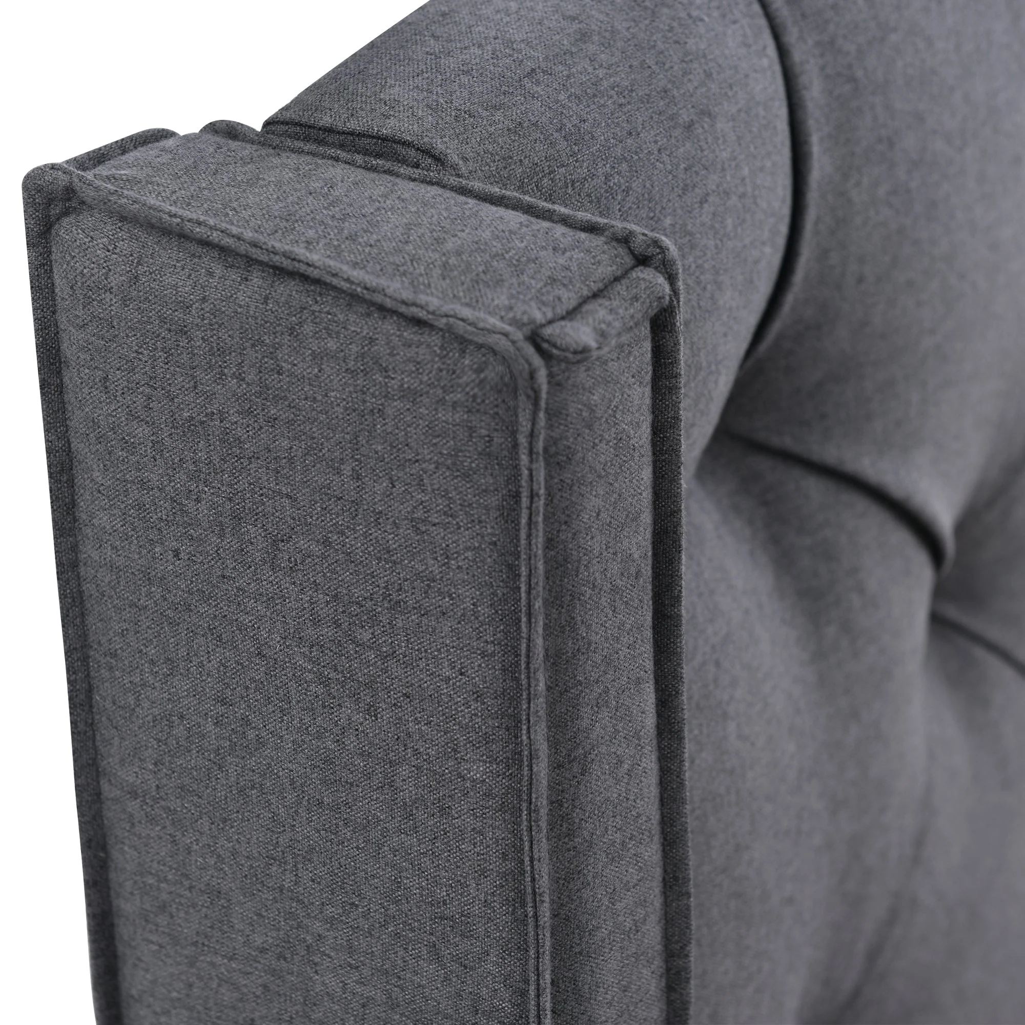 Hydraulic Double Upholstered Bed, 140x200cm, Metal Frame with Storage, Gray Cotton - Image 7