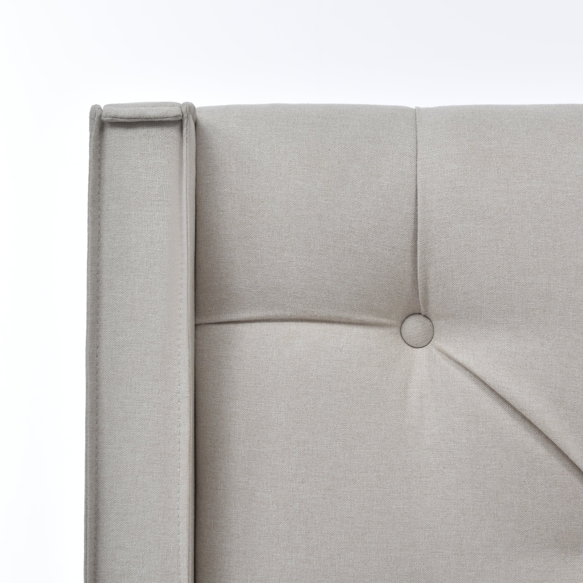 Hydraulic Double Upholstered Bed, 140x200cm, Storage, Light Gray Cotton - Image 9