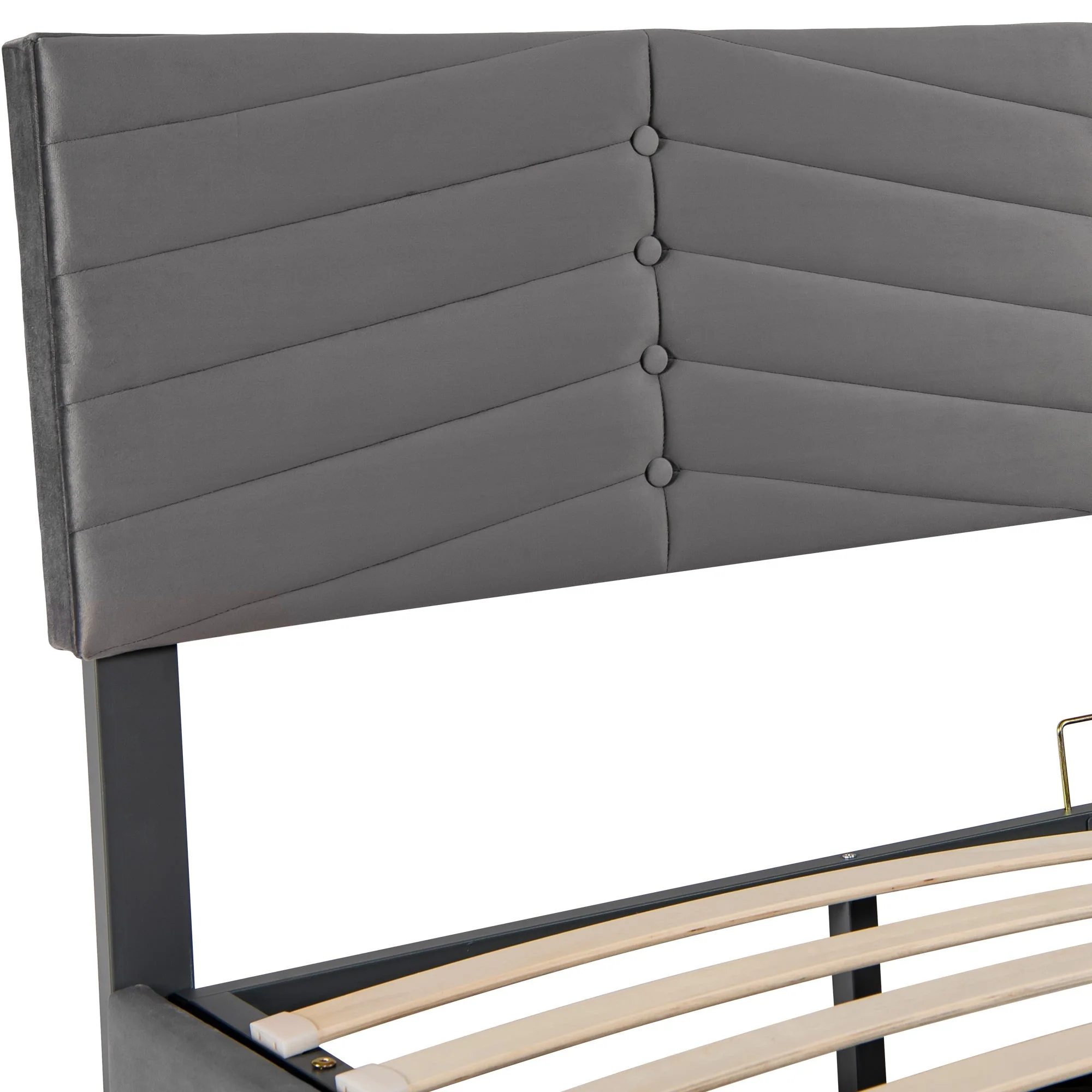 Grey button bed - Image 5