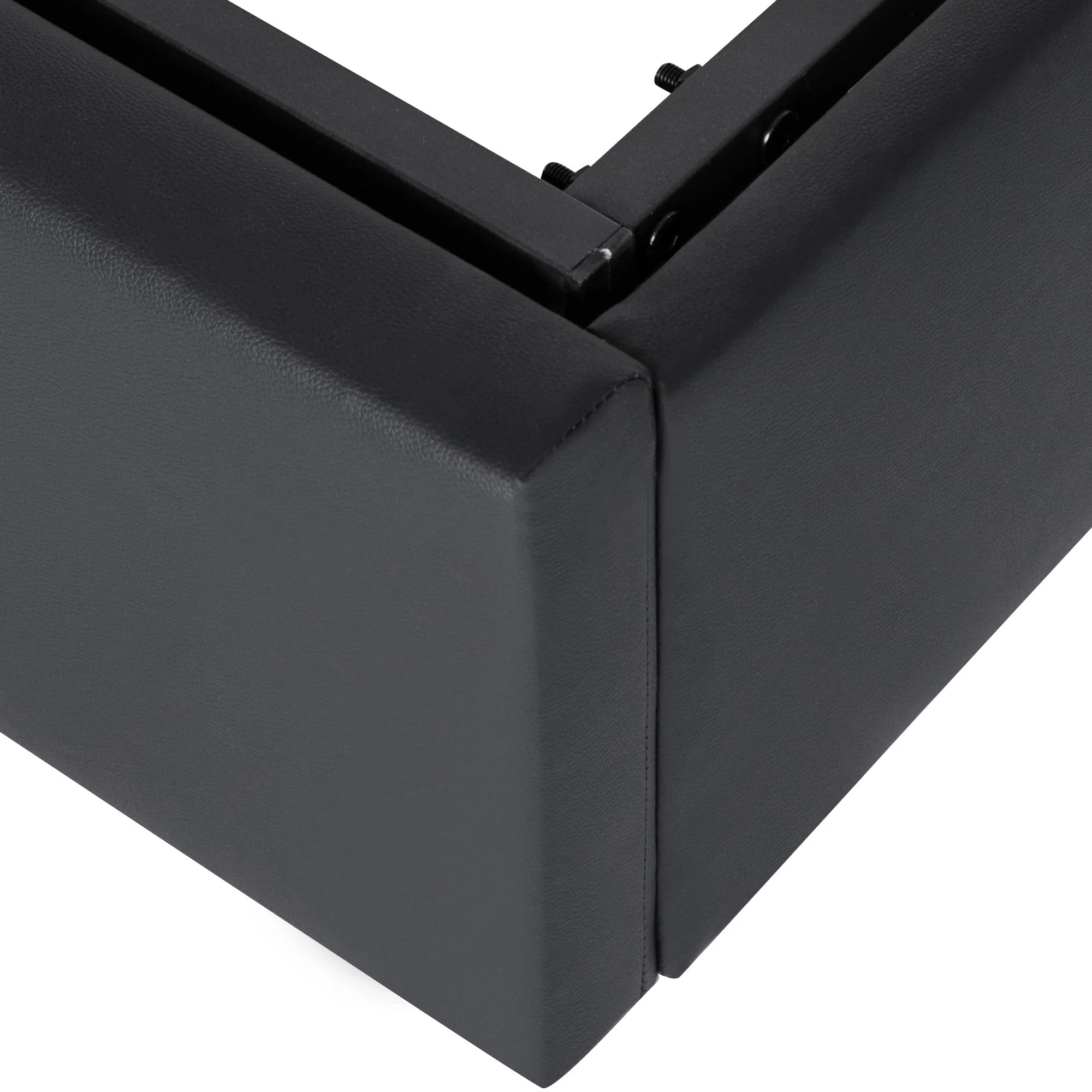 Upholstered Bed with Lift-Up Storage, LED Lighting & Slatted Base, Black - Image 4