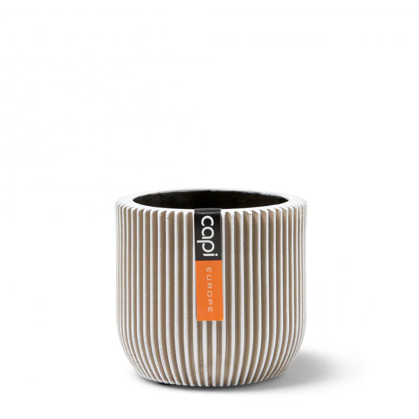 Indoor Groove Egg Planter (Ivory) - 18cm Di