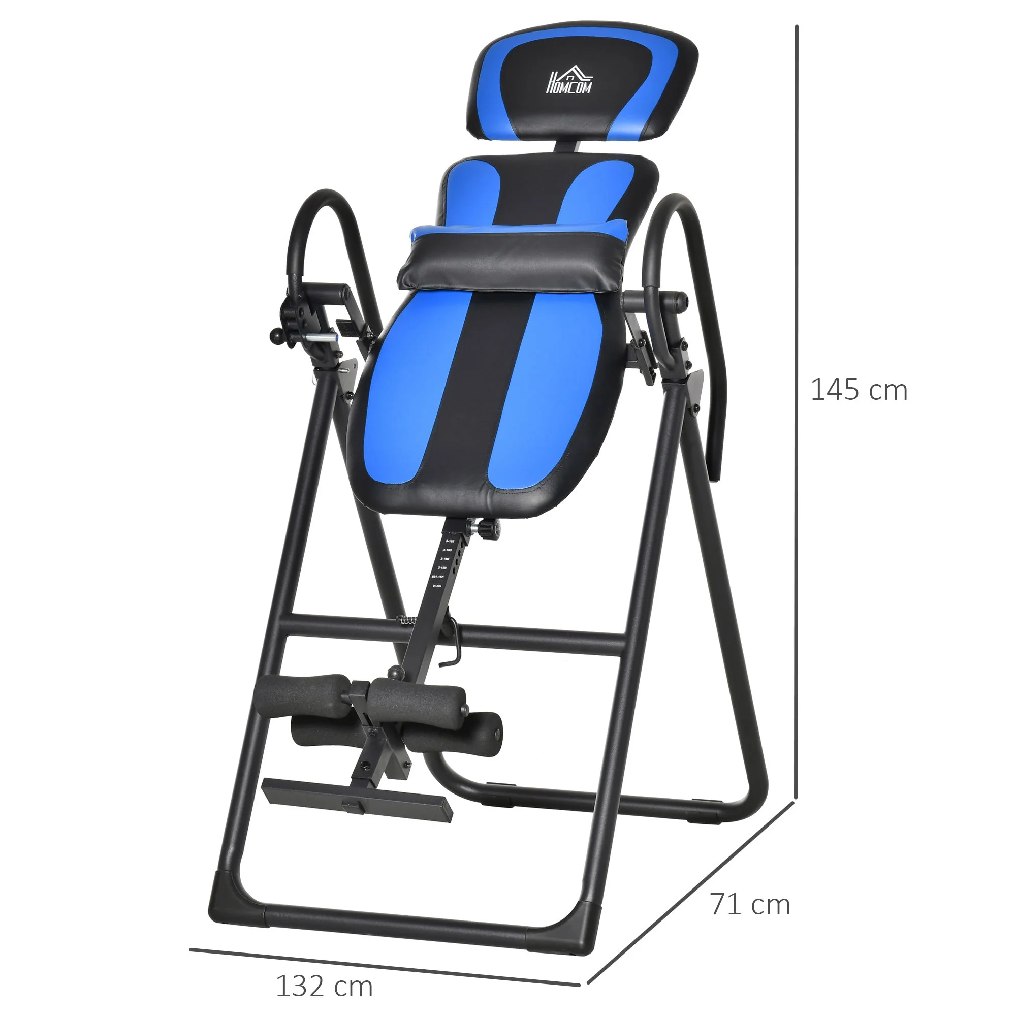 Inversion Table Foldable, Adjustable Backrest, Metal ABS Black Blue - Image 3