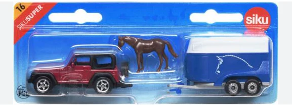 Jeep w/Horse & Trailer