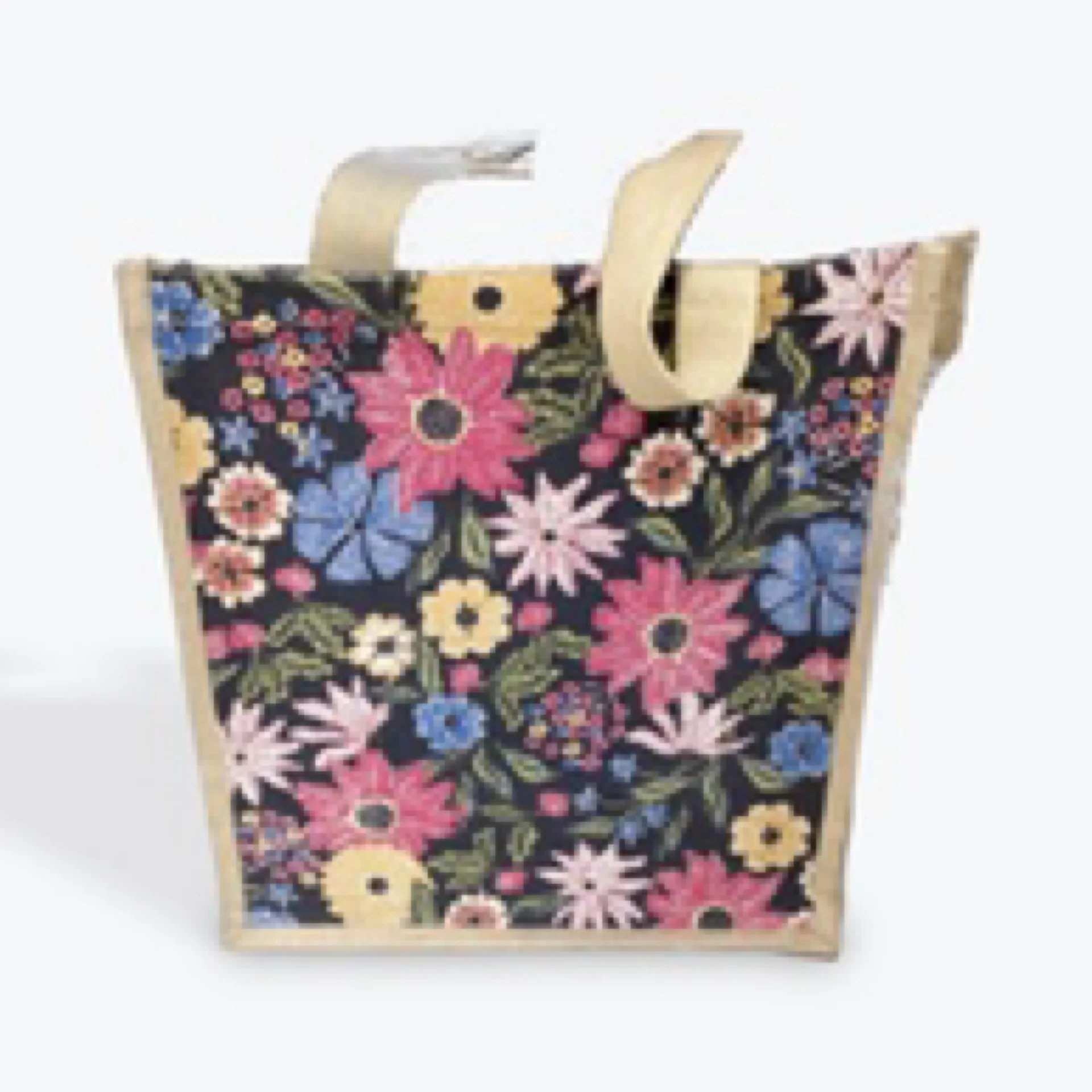 Jute Shopper - Pattern Flower Mix