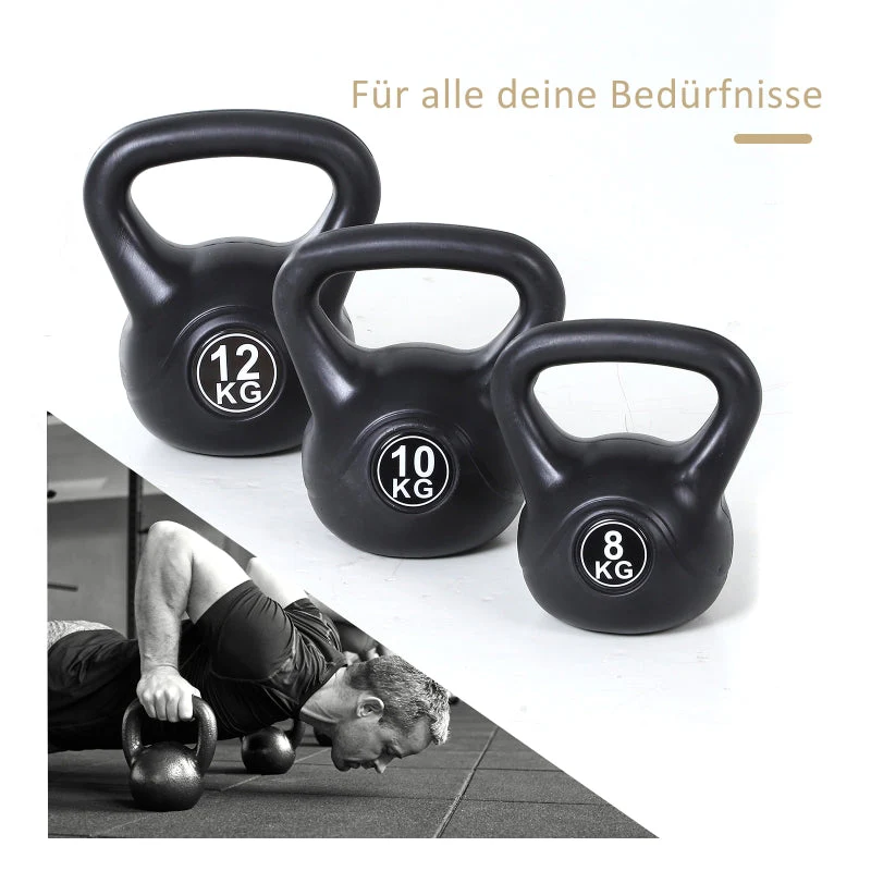 Kettlebell 10 kg Dumbbell Sand Filled Black - Image 6