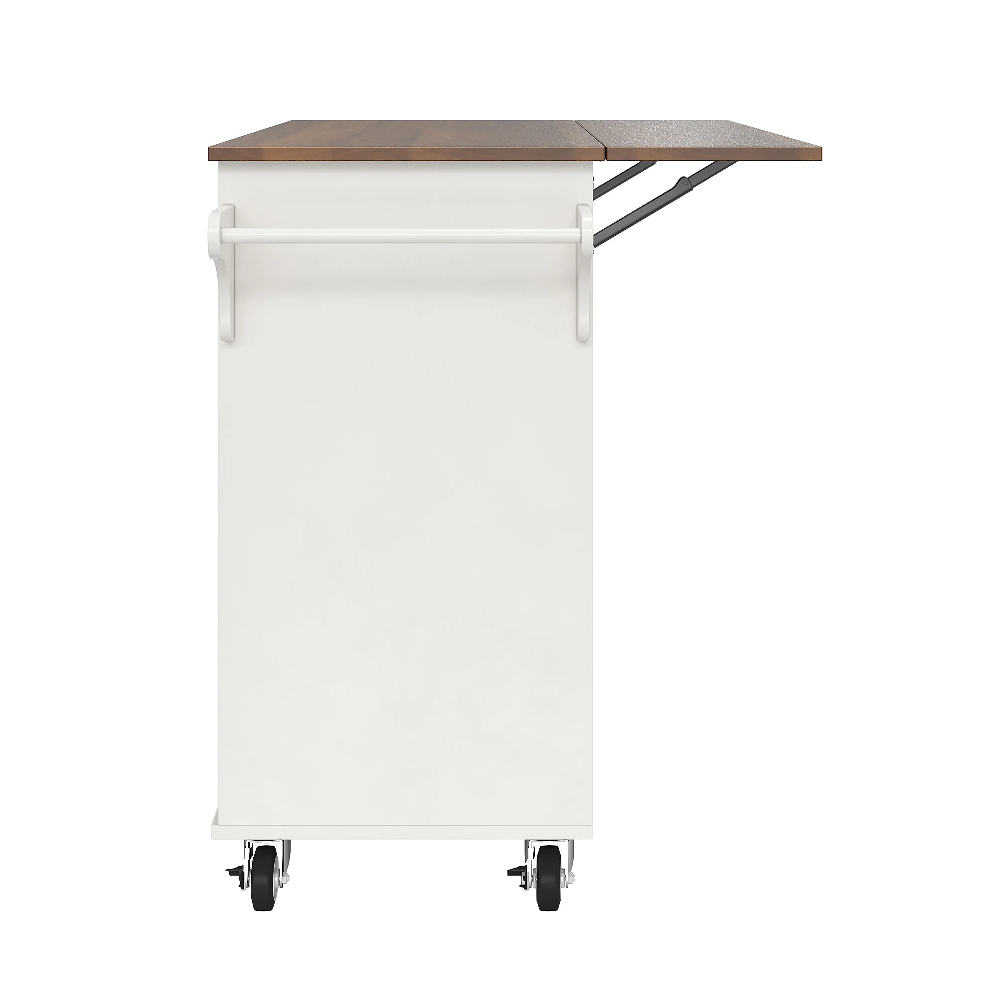Kitchen Cart with Towel Rail, Spice Rack, Adjustable Dividers, White Wood Grain - Image 5