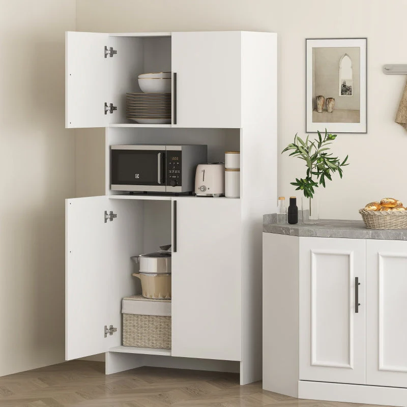 Kitchen Pantry Cabinet Shelves Microwave Shelf - White - Image 5