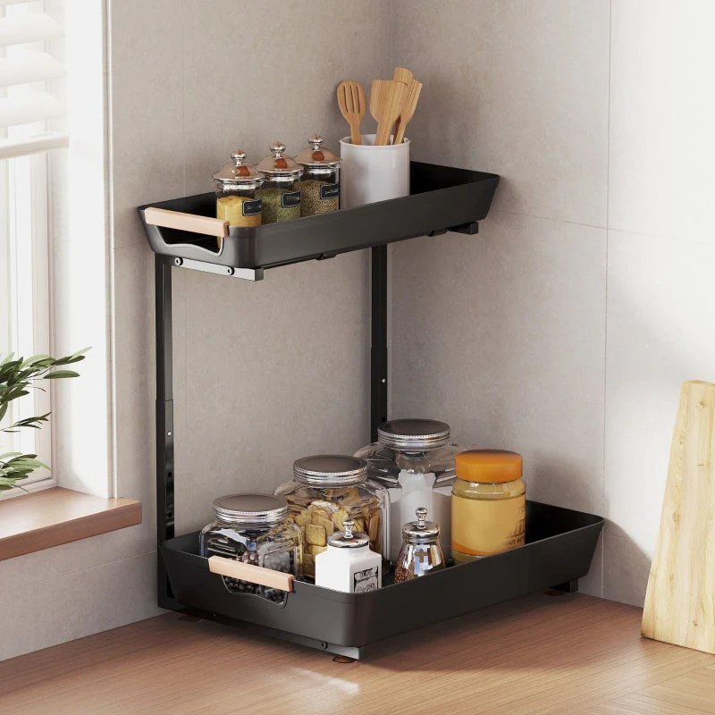Kitchen Shelf, Height-Adjustable with 2 Baskets - Image 2