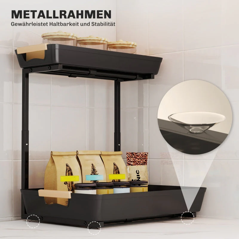 Kitchen Shelf, Height-Adjustable with 2 Baskets - Image 5