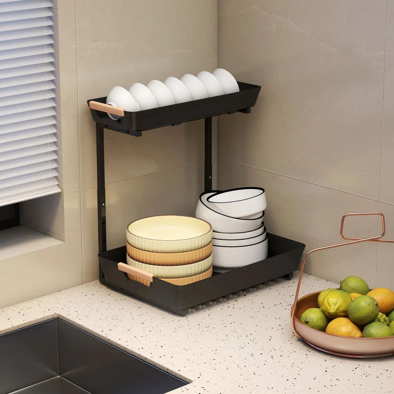 Kitchen Shelf, Height-Adjustable with 2 Baskets - Image 6