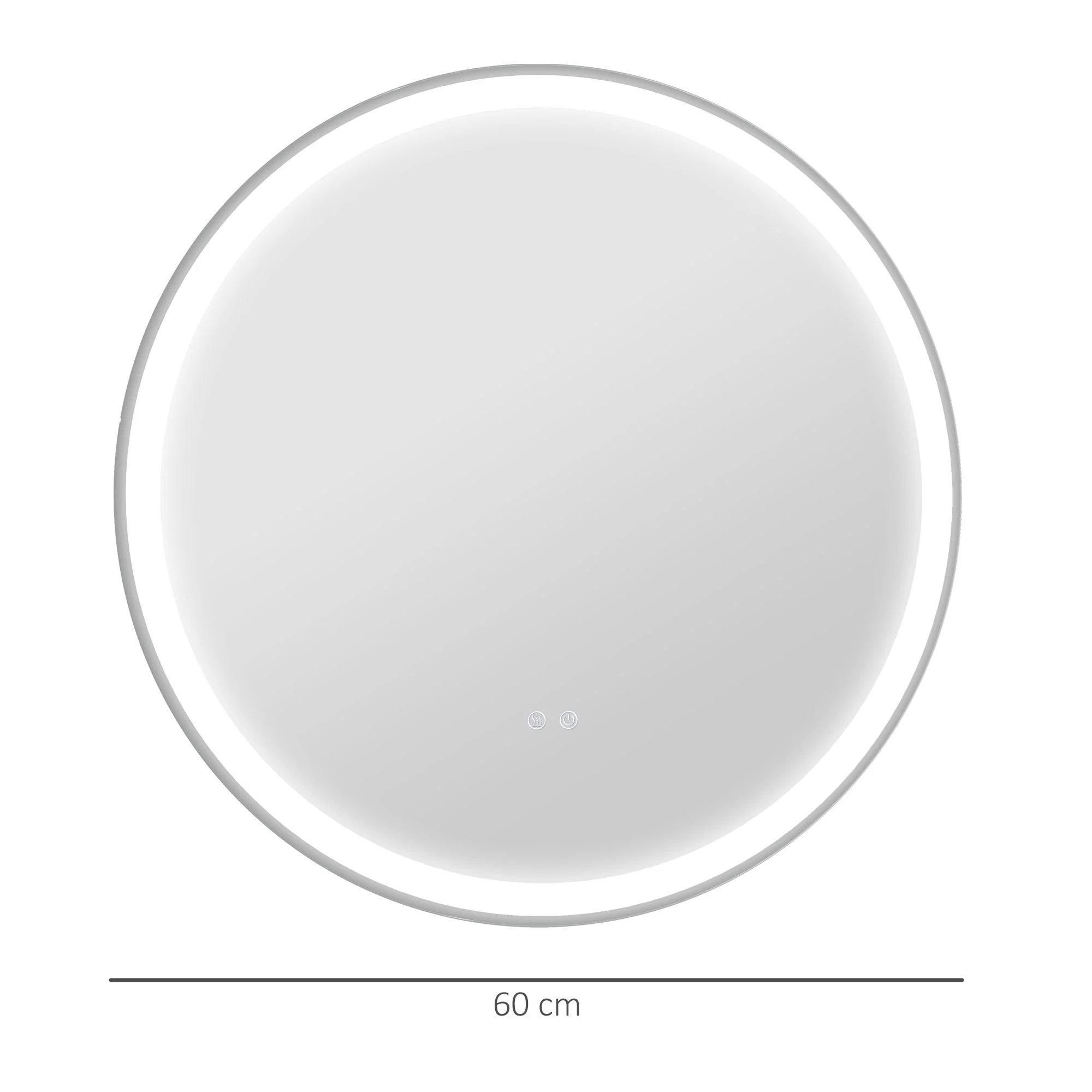 kleankin Bathroom Mirror, LED Illuminated Touch, Aluminum Frame - Image 3