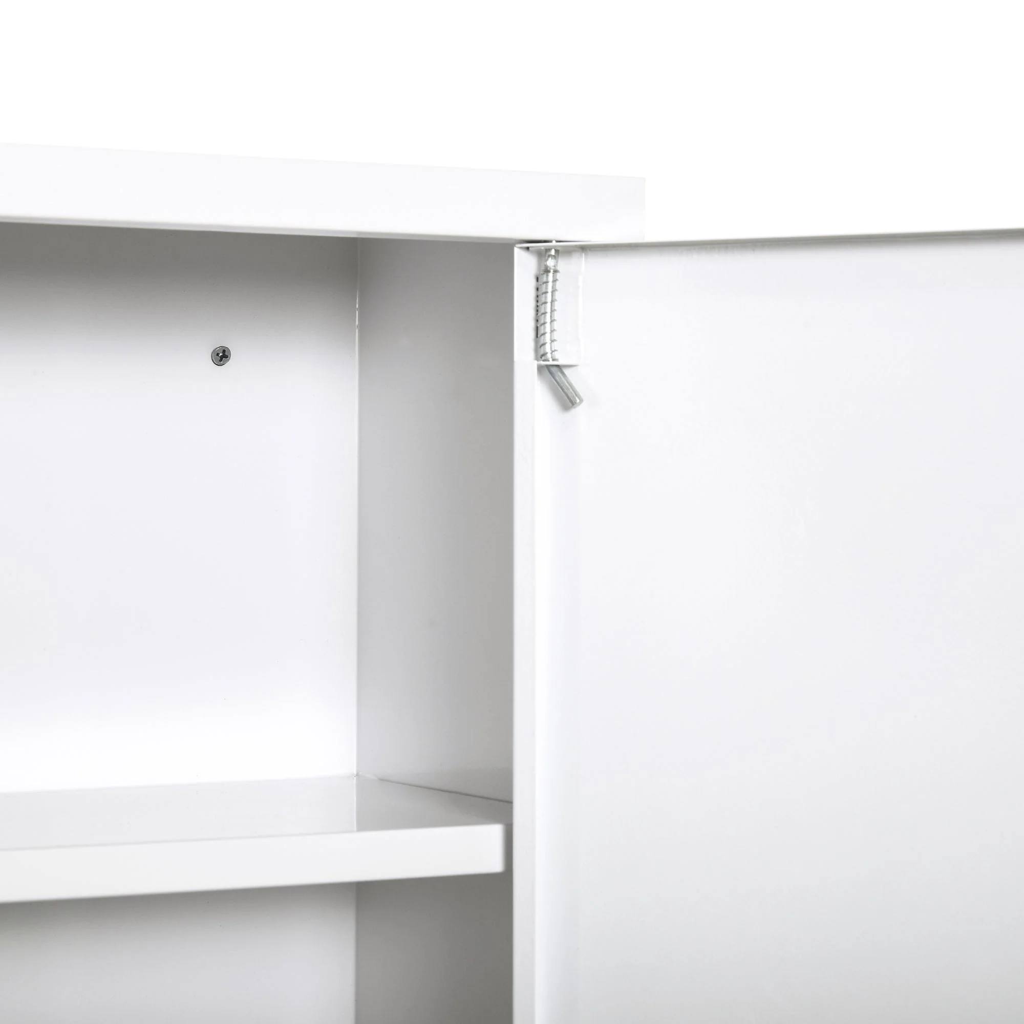 Kleankin first aid cabinet, medicine cabinet with 3 compartments, lockable, white steel - Image 7