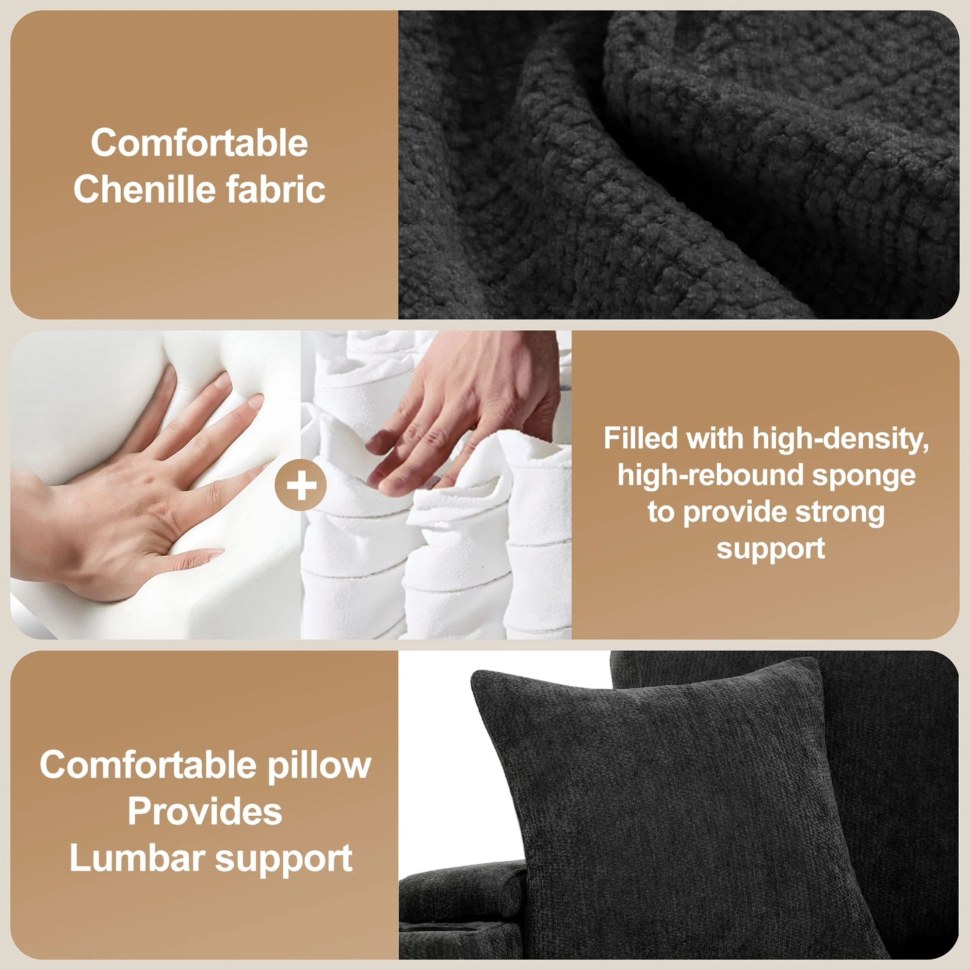 L-Shaped Extendable Sofa, Convertible Chaise Storage USB Cup Holders, Gray - Image 8
