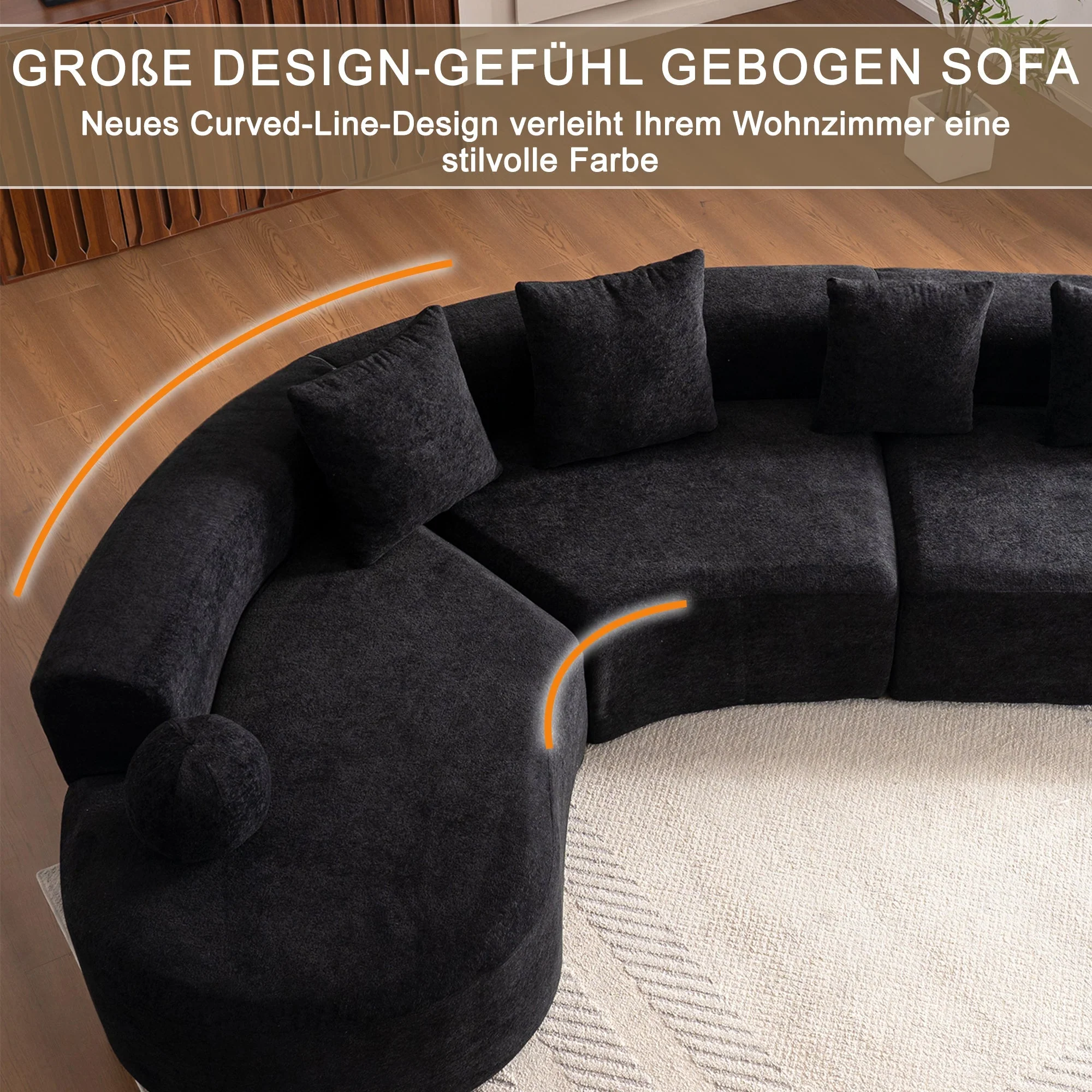 L-Shaped Sectional Cloud Sofa with Arched Design and Boneless Construction, White Fabric - Image 2