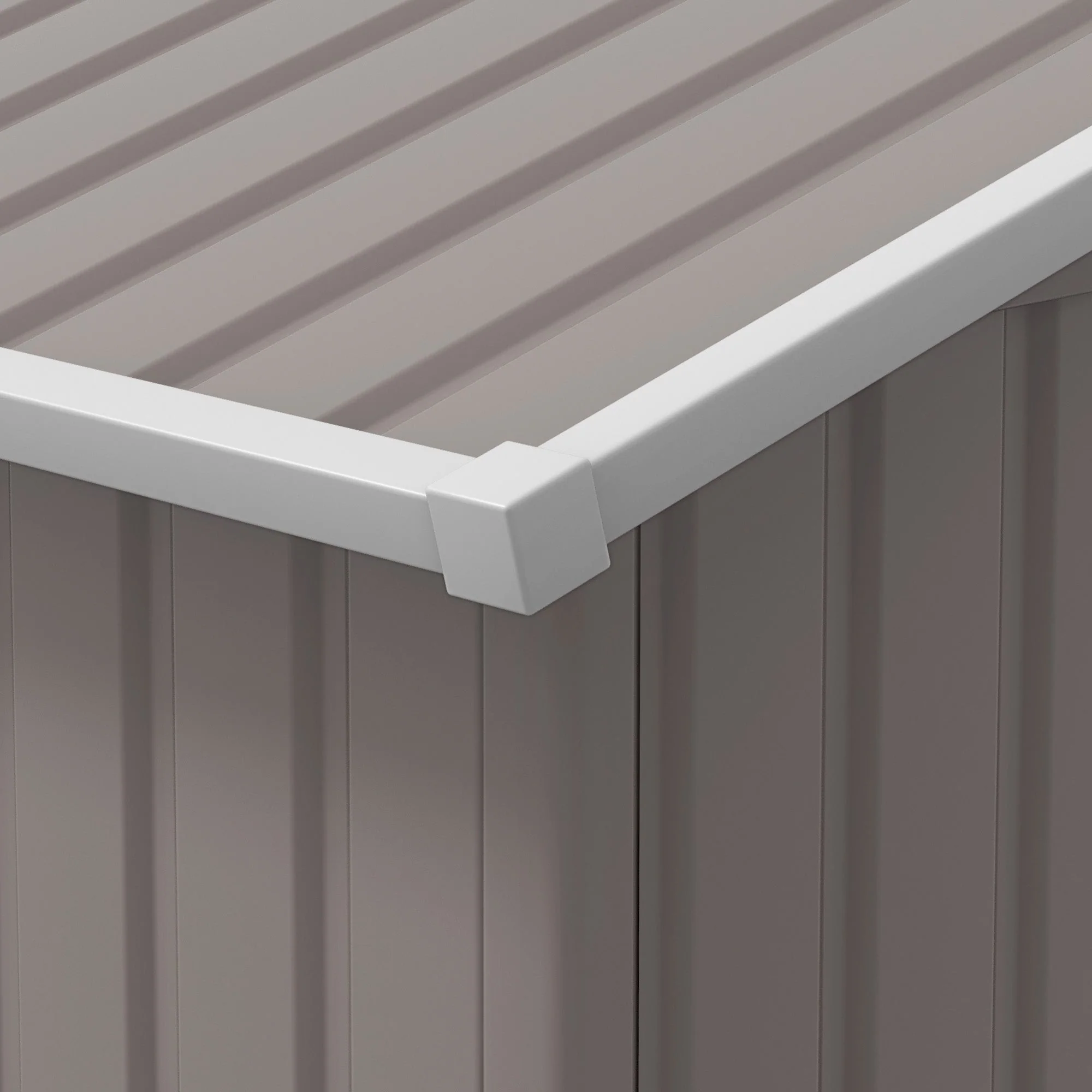 Large Garden Shed, Metal with Foundation Kit and Ventilation, Light Grey - Image 7