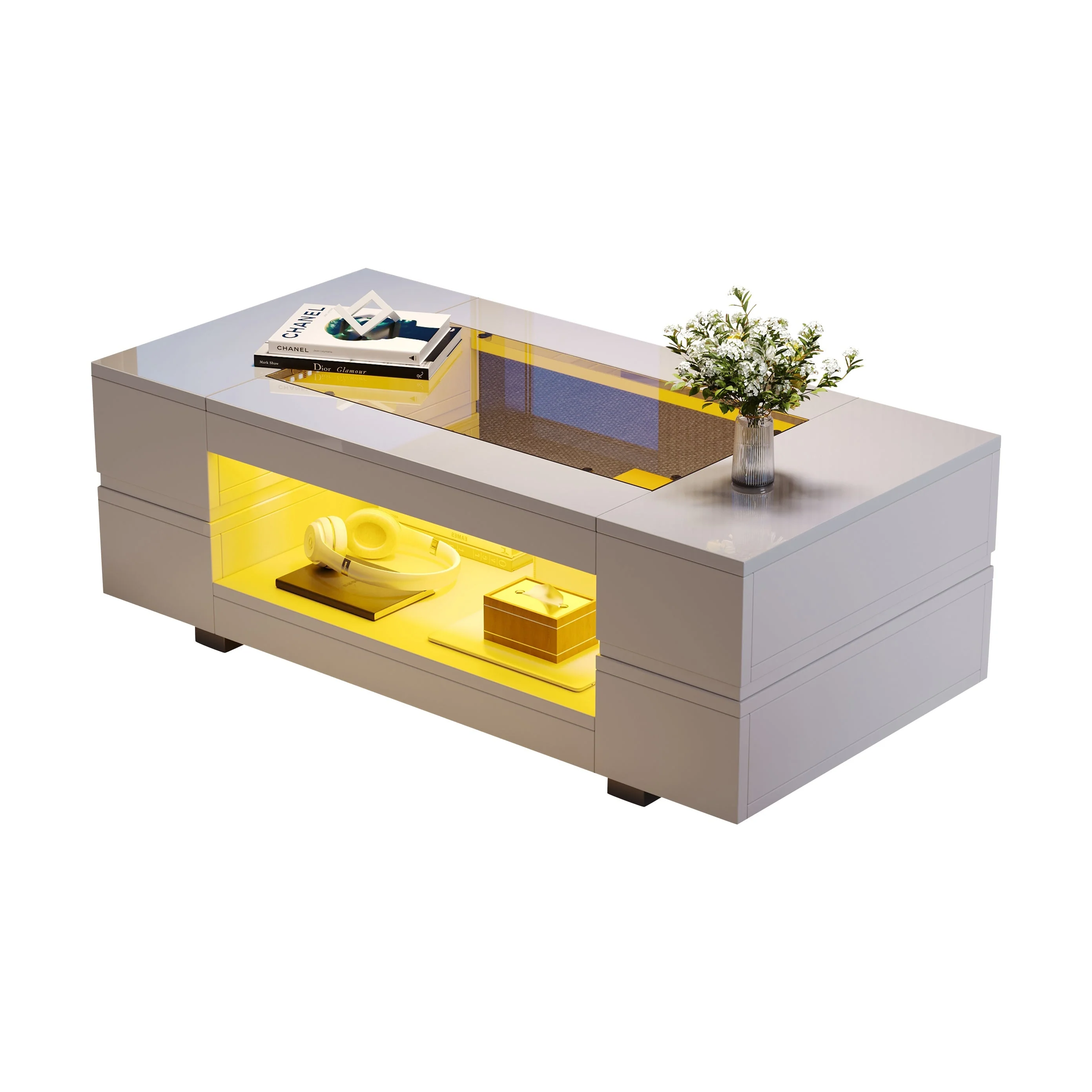 LED Coffee Table Bluetooth App Control, White - Image 6
