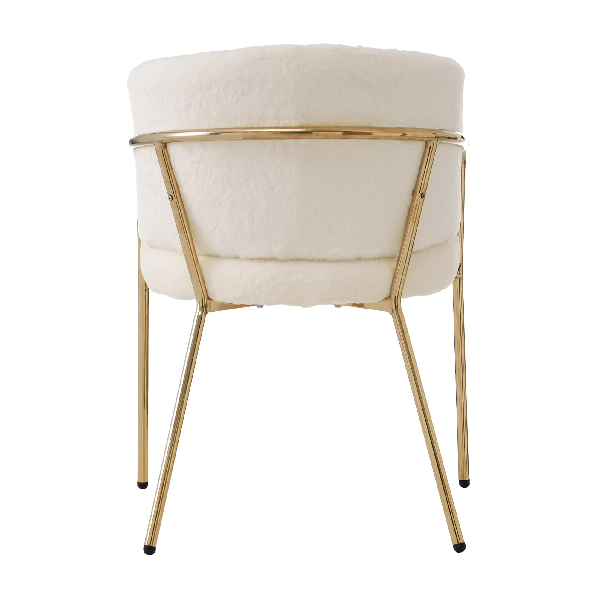 Leisure Chair, Single, Metal Legs, Imitation Rabbit Down Beige - Image 10