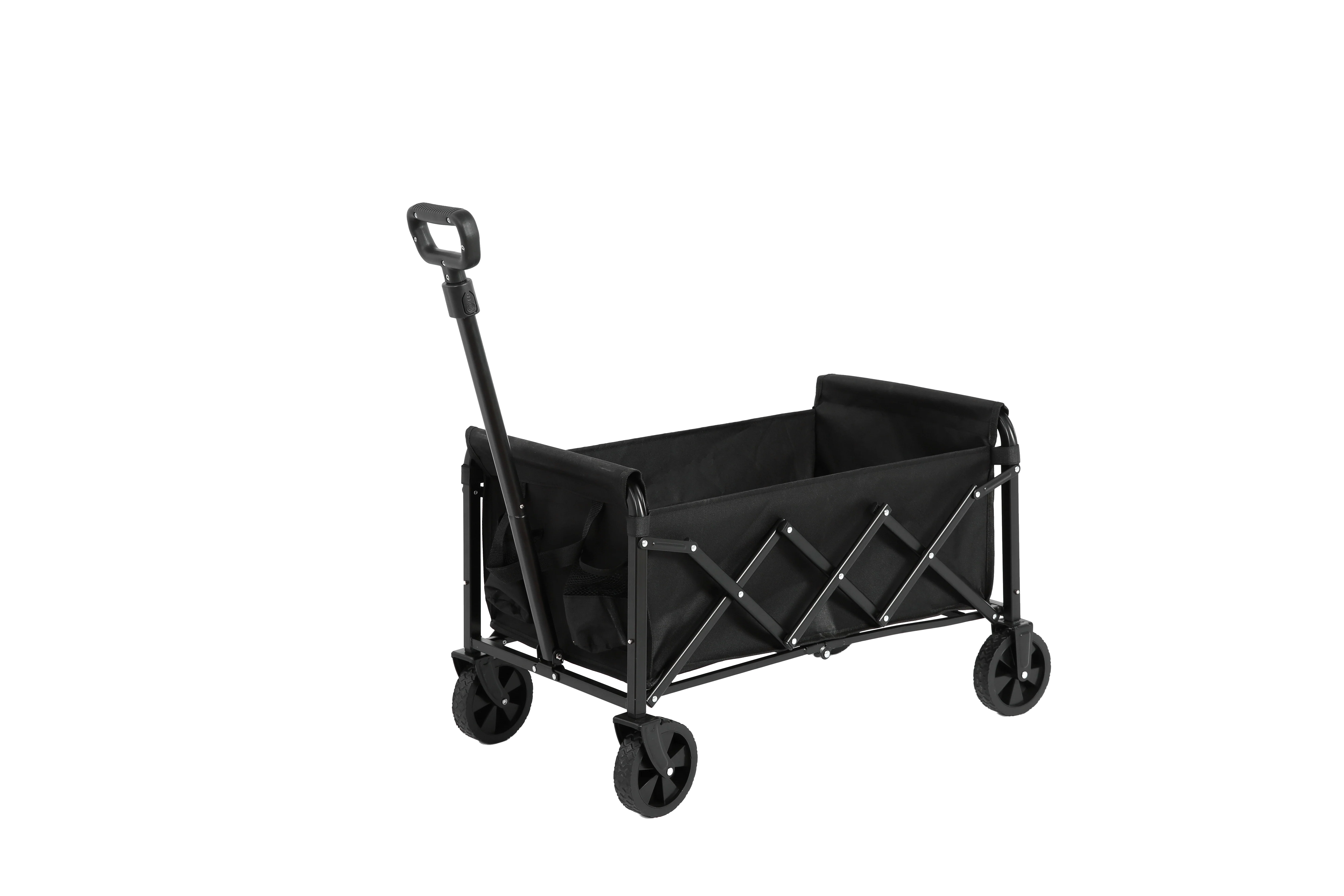 Lightweight Portable Folding Beach Wagon - Heavy Duty Utility Cart with Wheels, Large Capacity, Black - Image 2