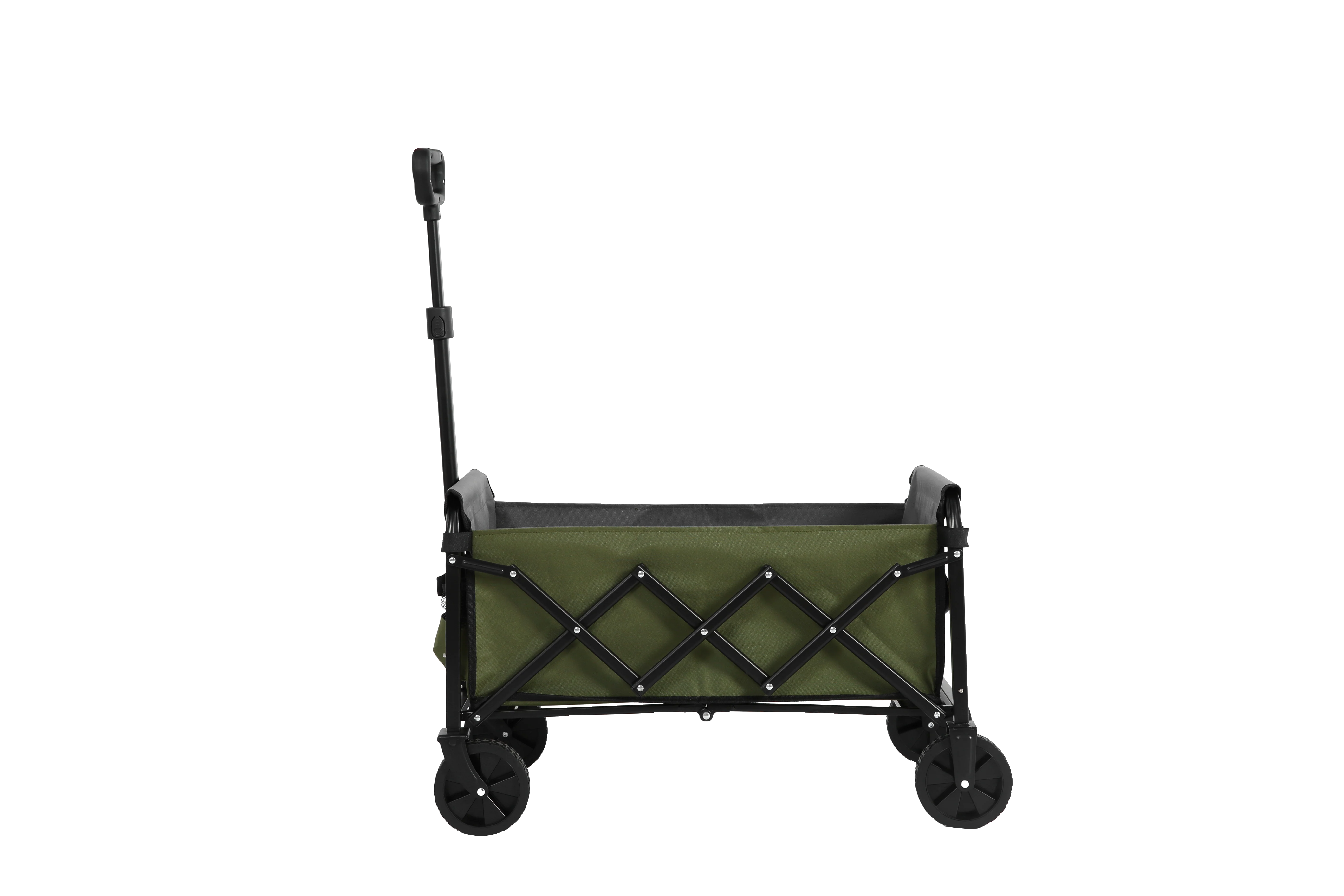 Lightweight Portable Heavy Duty Folding Beach Wagon Outdoor Utility Cart Army Green