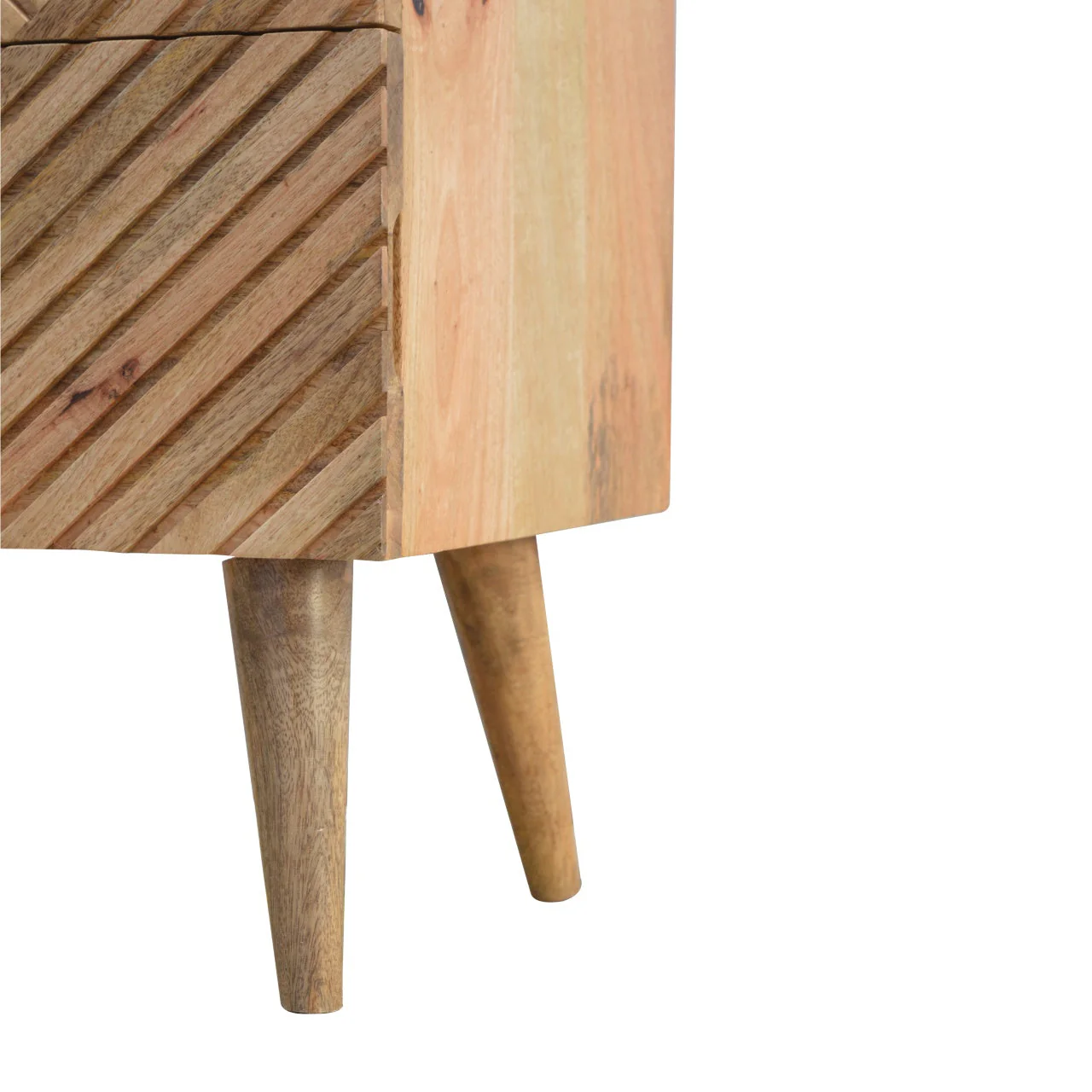 Lille 2 Drawer Bedside, Solid Wood Brown - Image 6