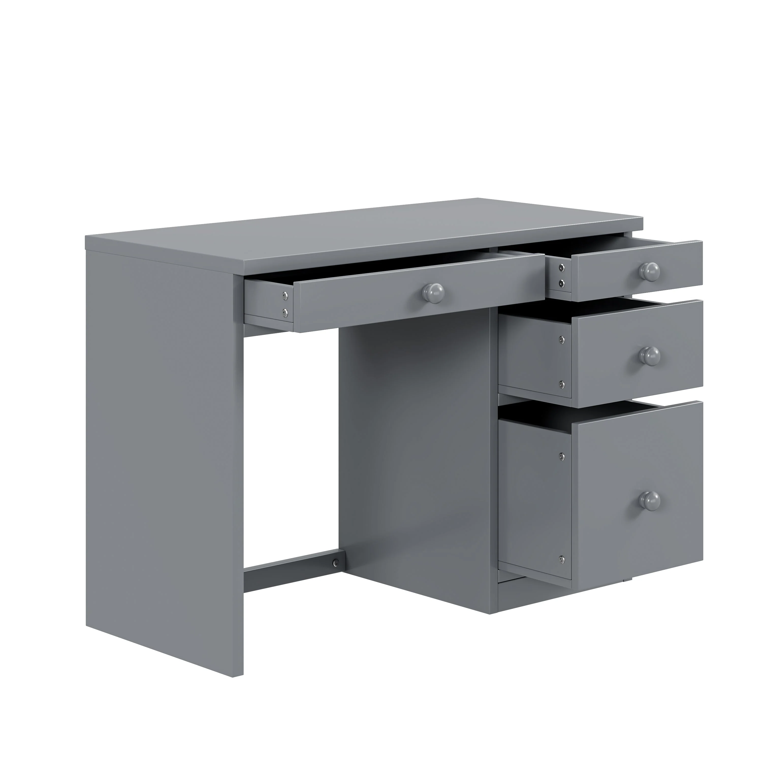 Loft Bed, 90x200cm with Storage & Desk, Wood Grey - Image 9