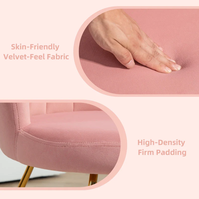 Lotus Petal Accent Chair, Velvet-Feel, Pink - Image 4