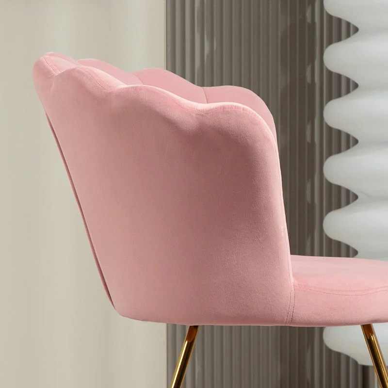 Lotus Petal Accent Chair, Velvet-Feel, Pink - Image 7