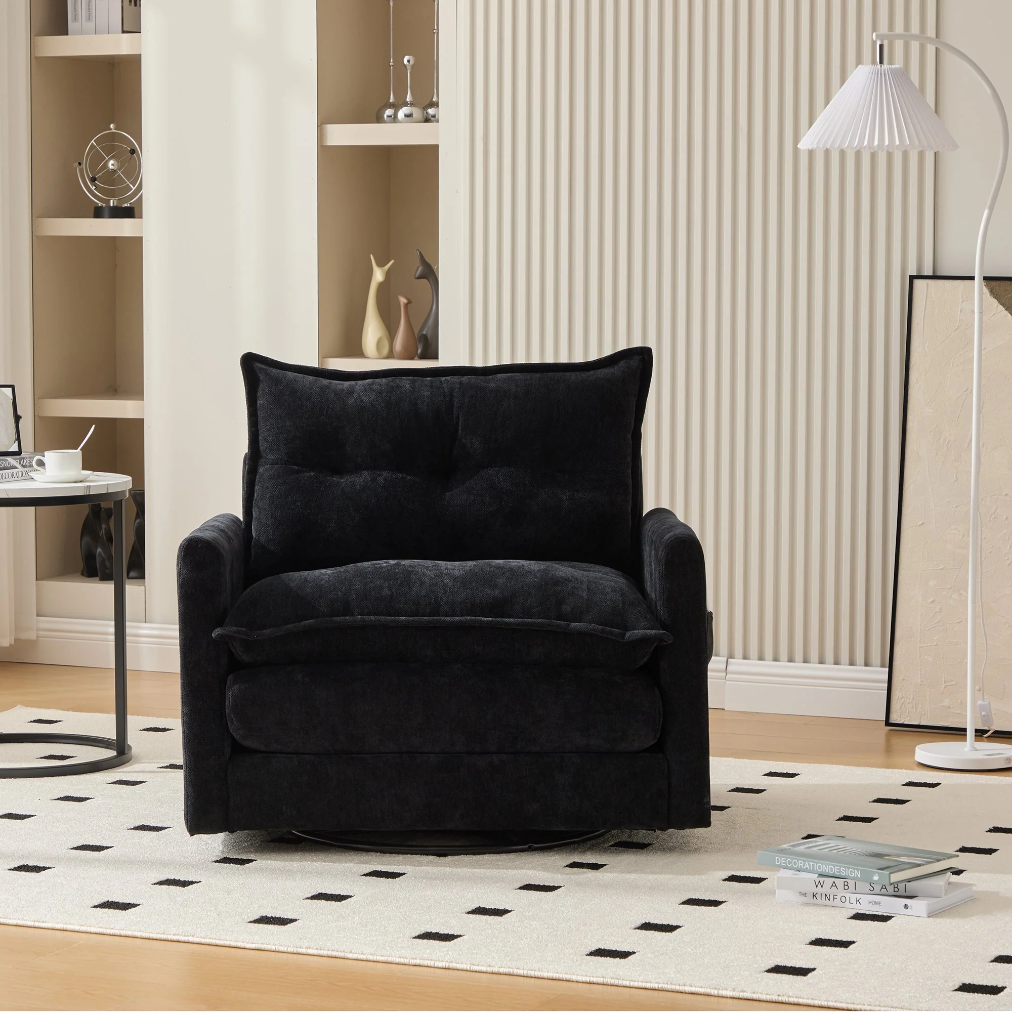 Lounge Chair, 360° Rotating, Armrests, Single Sofa, Modern Style, Cushions - Image 10