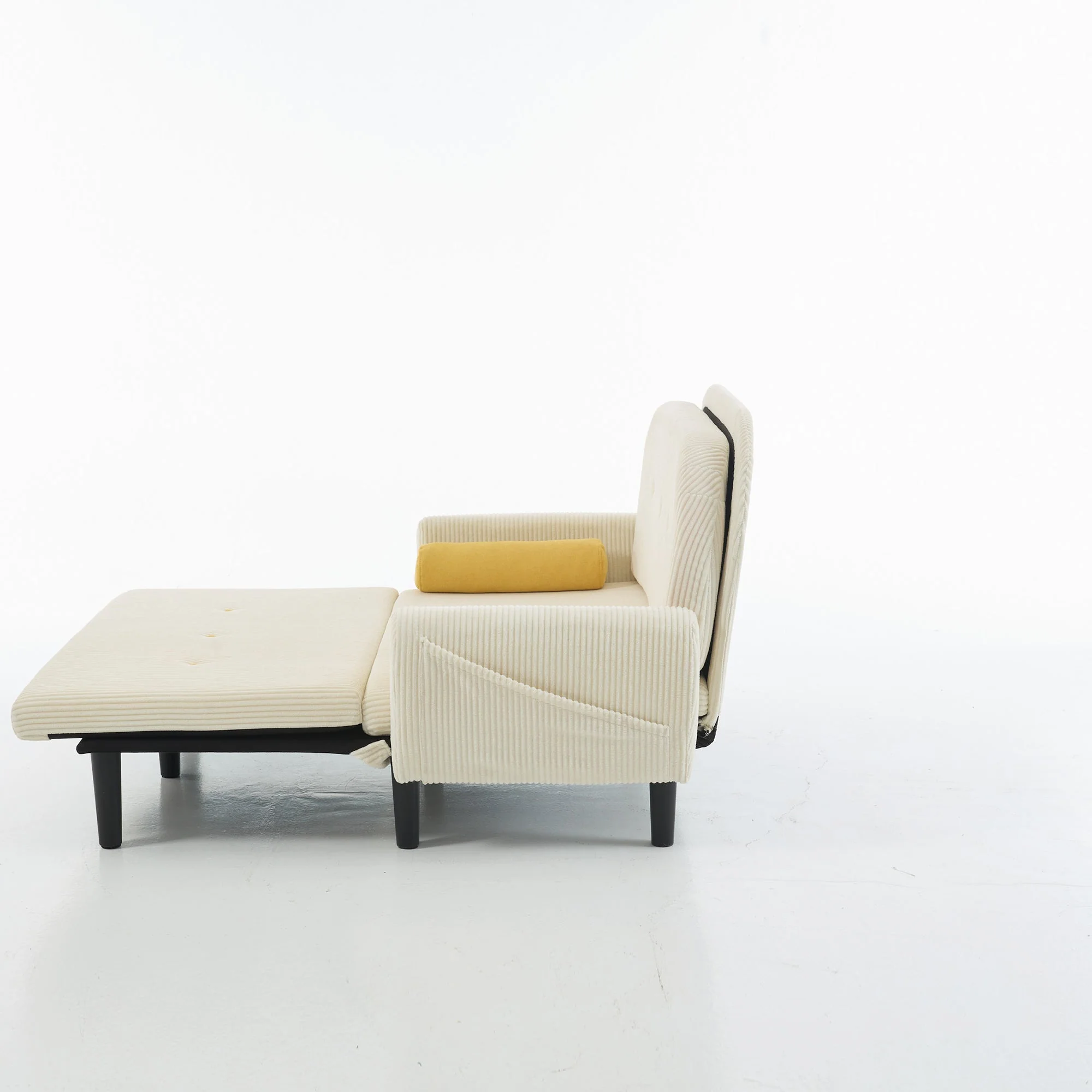 Loveseat Daybed Recliner Storage - Ivory Corduroy - Image 9