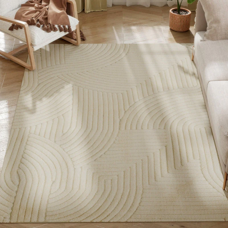 Machine-Woven Rug, 15mm High, Non-Slip, Cream White - Image 16