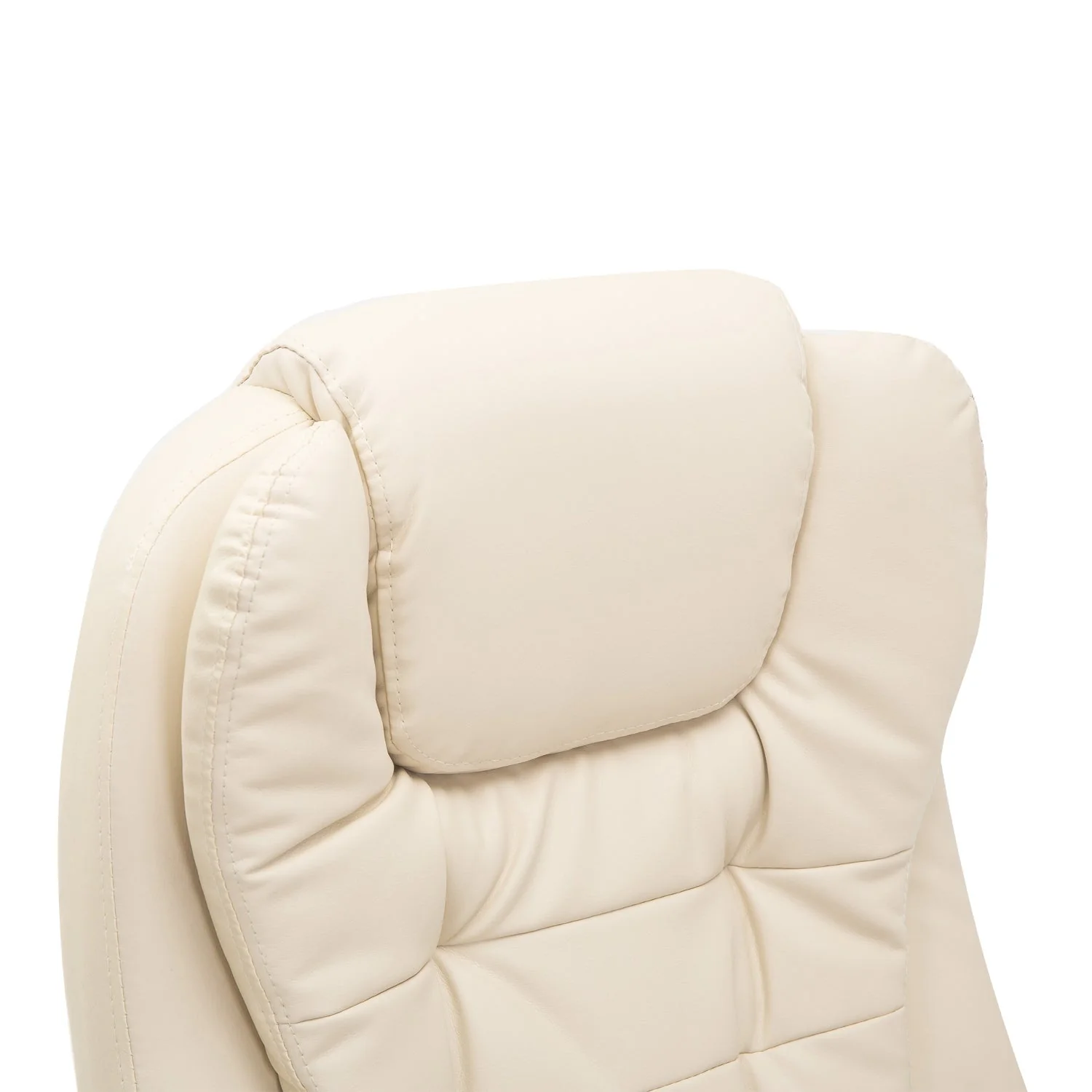 Massage Chair Executive, 6-Point Vibration, Heat & Recline, Beige Faux Leather - Image 8