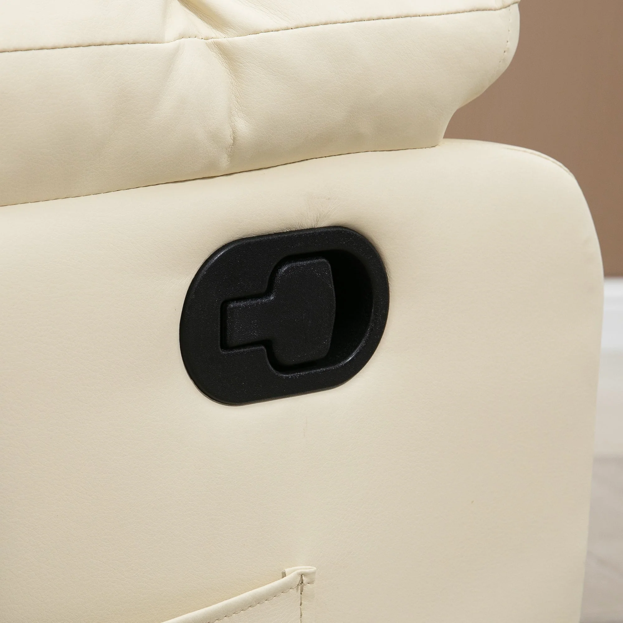 Massage chair TV chair electric relaxation with massage function artificial leather cream white - Image 8