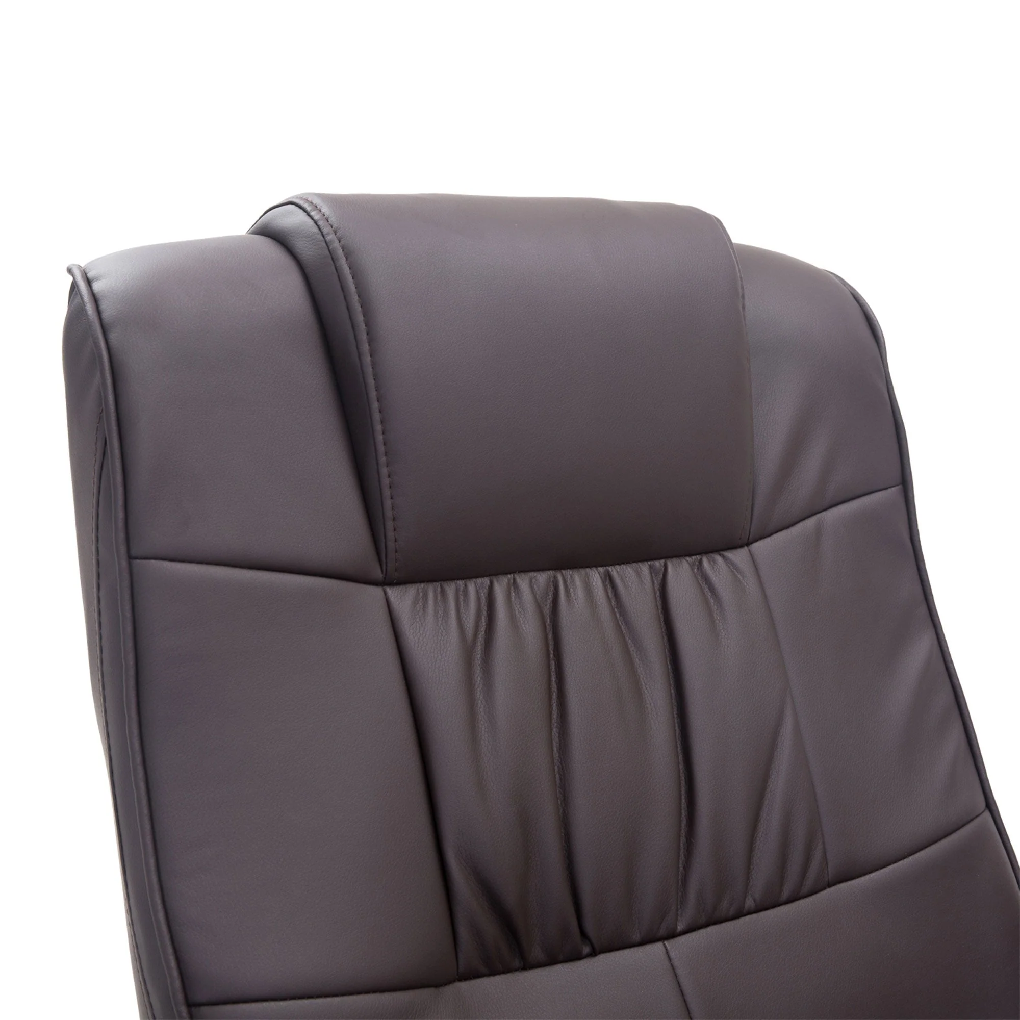 Massage Chair with Footstool Swivel Electric Recliner Remote Control, Faux Leather Brown - Image 8