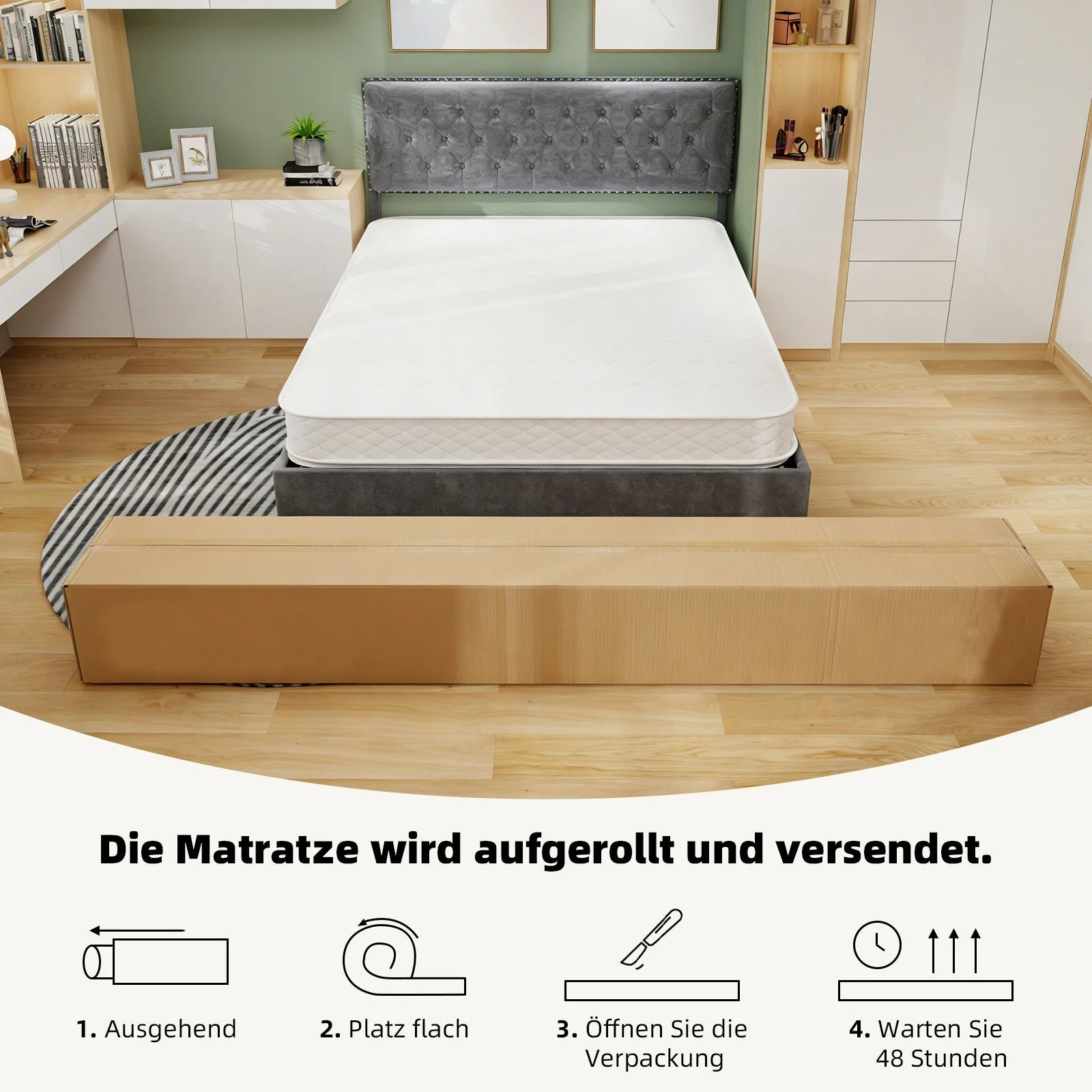 Mattress 3D Breathable Independently Wrapped Dual Support 160x200cm - White - Image 6