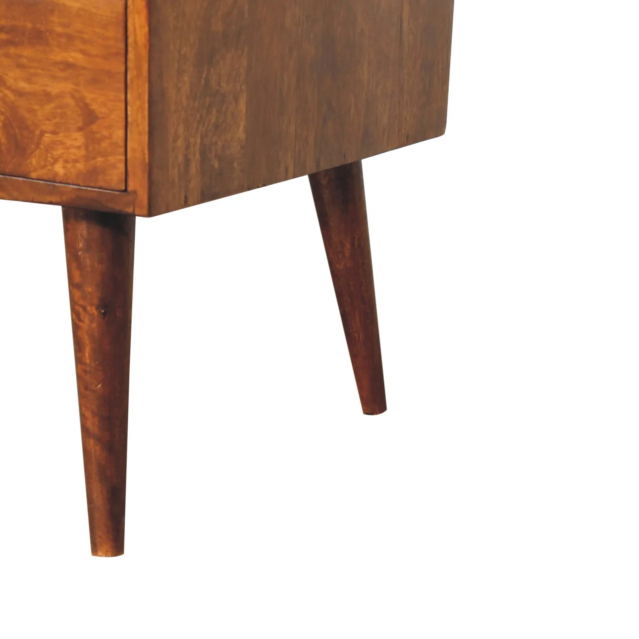 Media Unit, Elevated with 4 Drawers and Open Slot, Solid Wood Dark Brown - Image 9