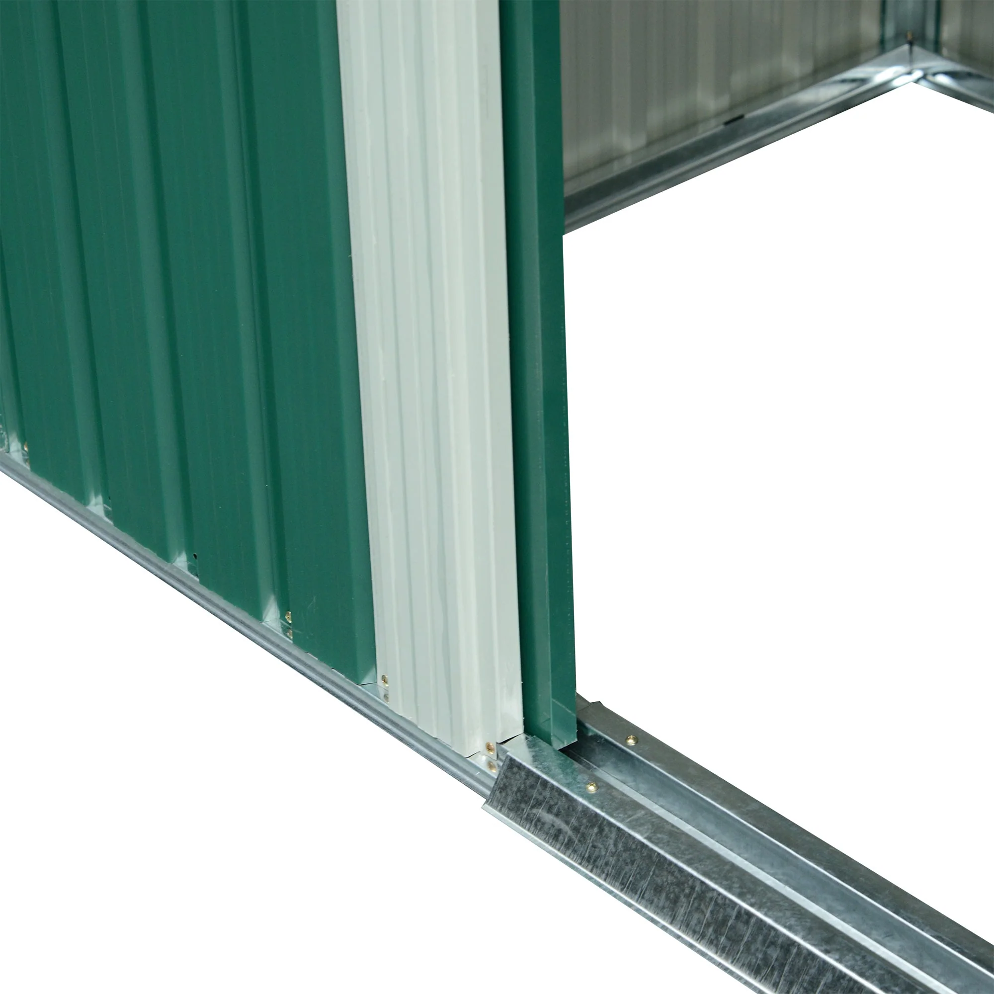 Metal Shed 8.5 x 6ft, Lightsky Panels Garden Storage Tool House Double Doors, Green - Image 7