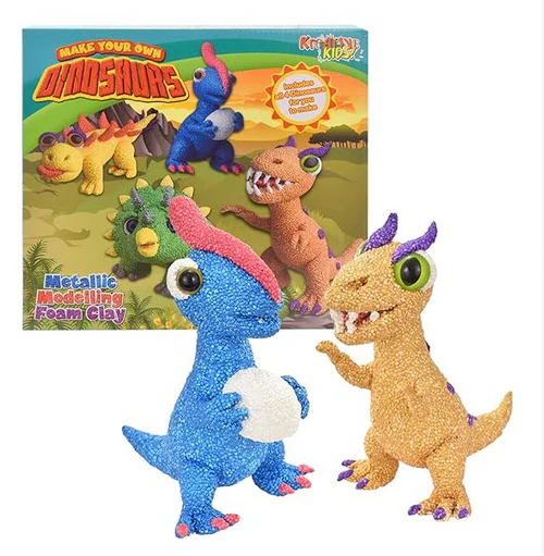 Metallic Modelling Foam Dinosaurs