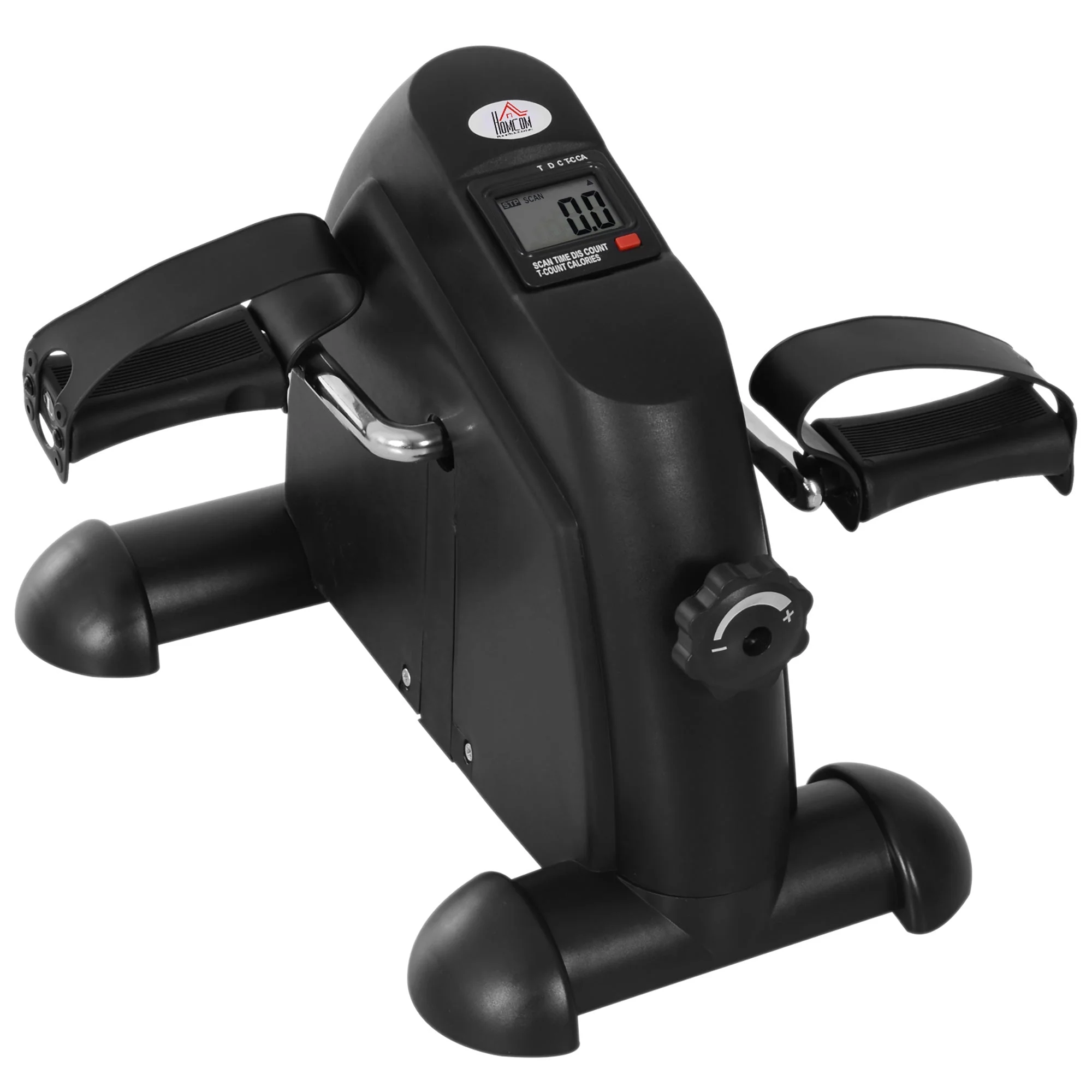 Mini Bike Pedal Trainer Exercise Bike with LCD Display, Cast Iron, Black - Image 2