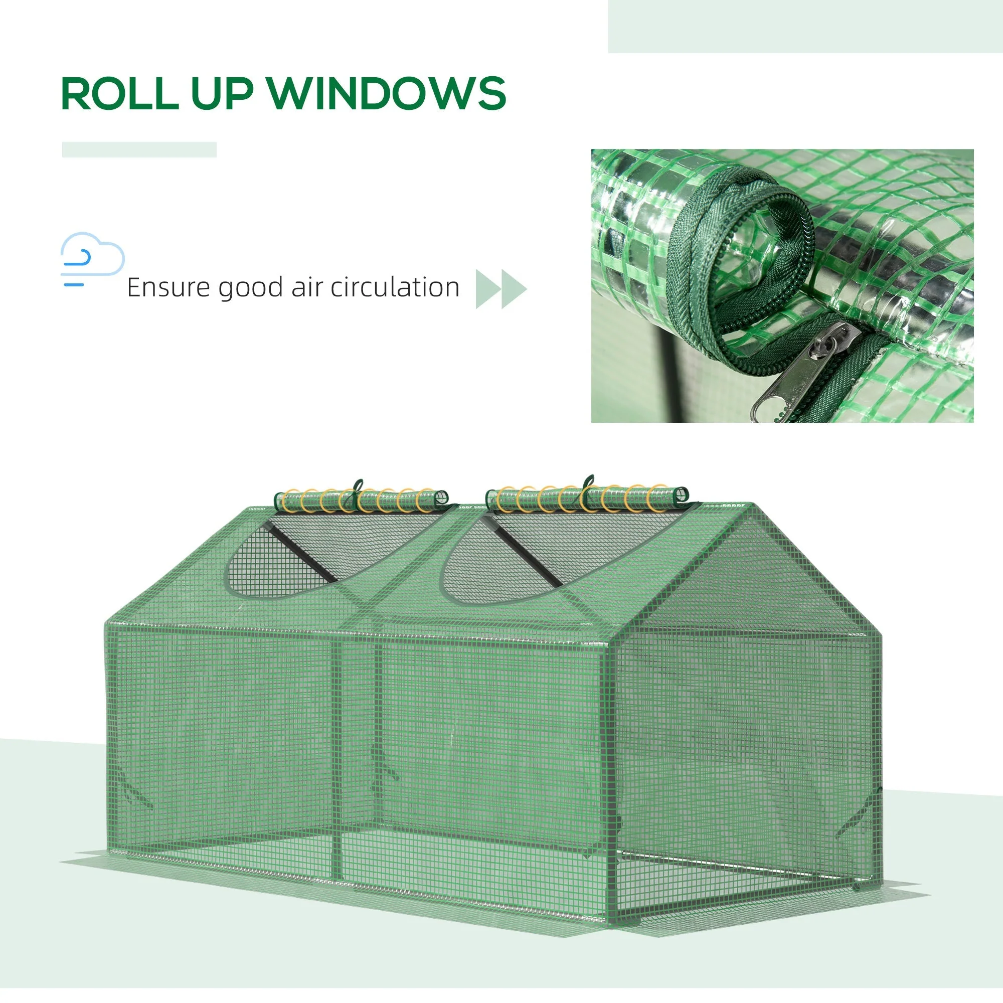 Mini Greenhouse, Outdoor Plant Grow House, PE Cover, Green - Image 5
