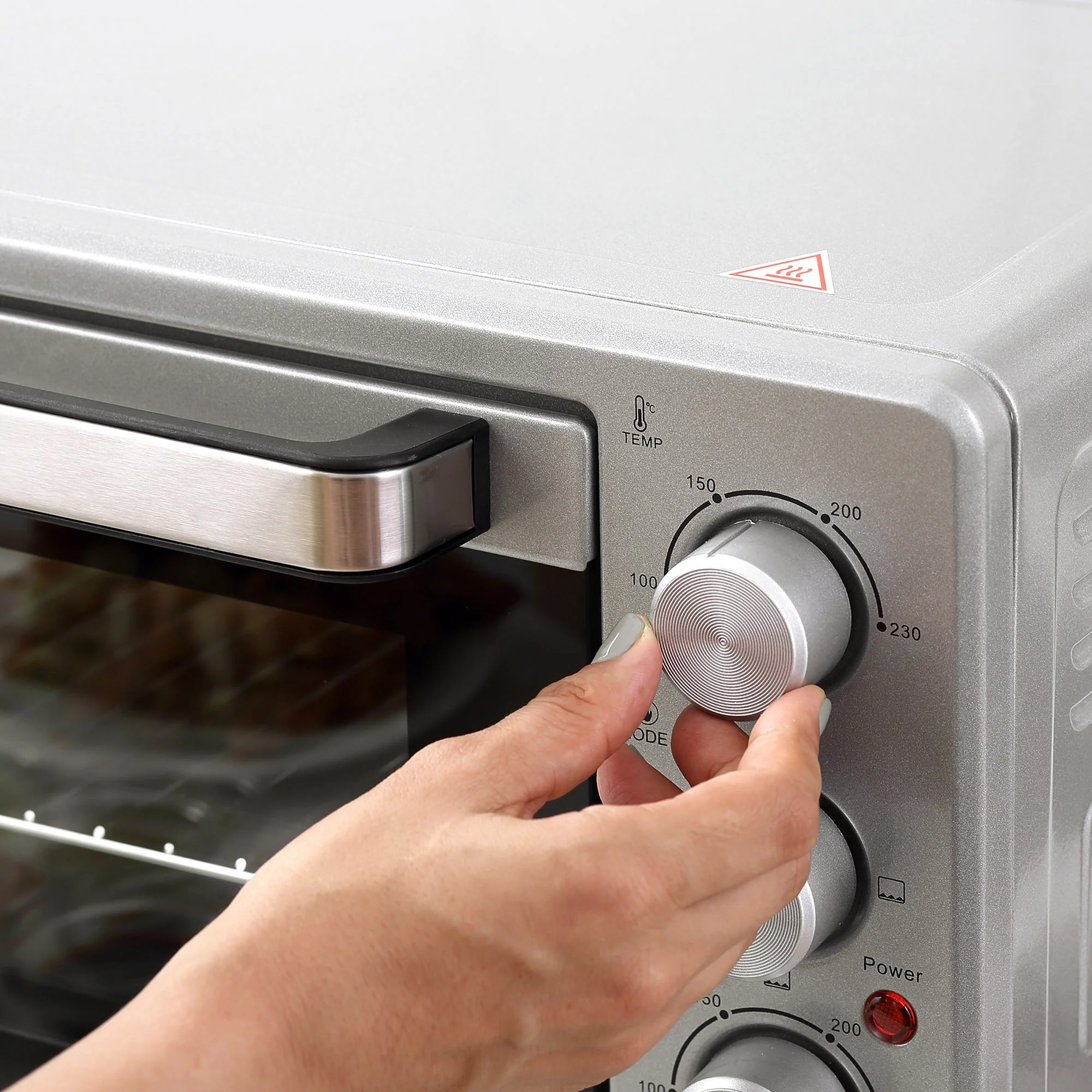 Mini Oven 32L 1600W Electric with Slag Tray, Stainless Steel & Glass, Silver - Image 7