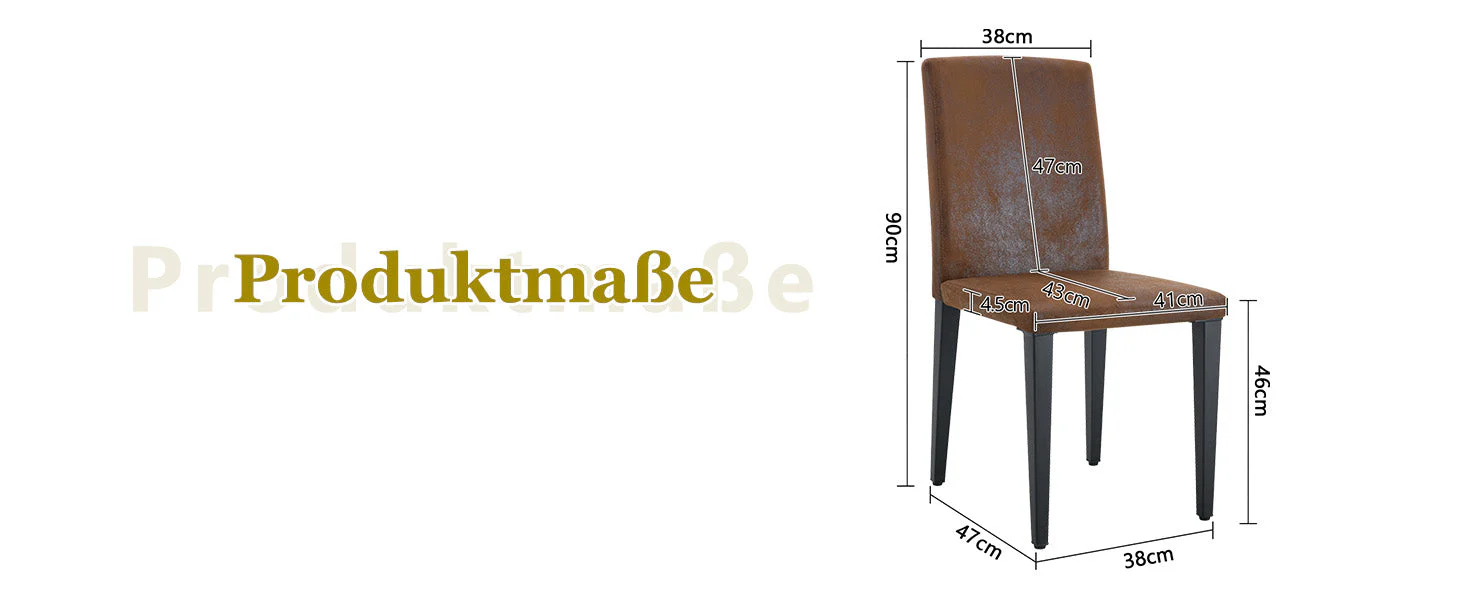 Minimalist Dining Chairs Set of 2 with Metal Legs, Brown Woven Fabric - Image 8