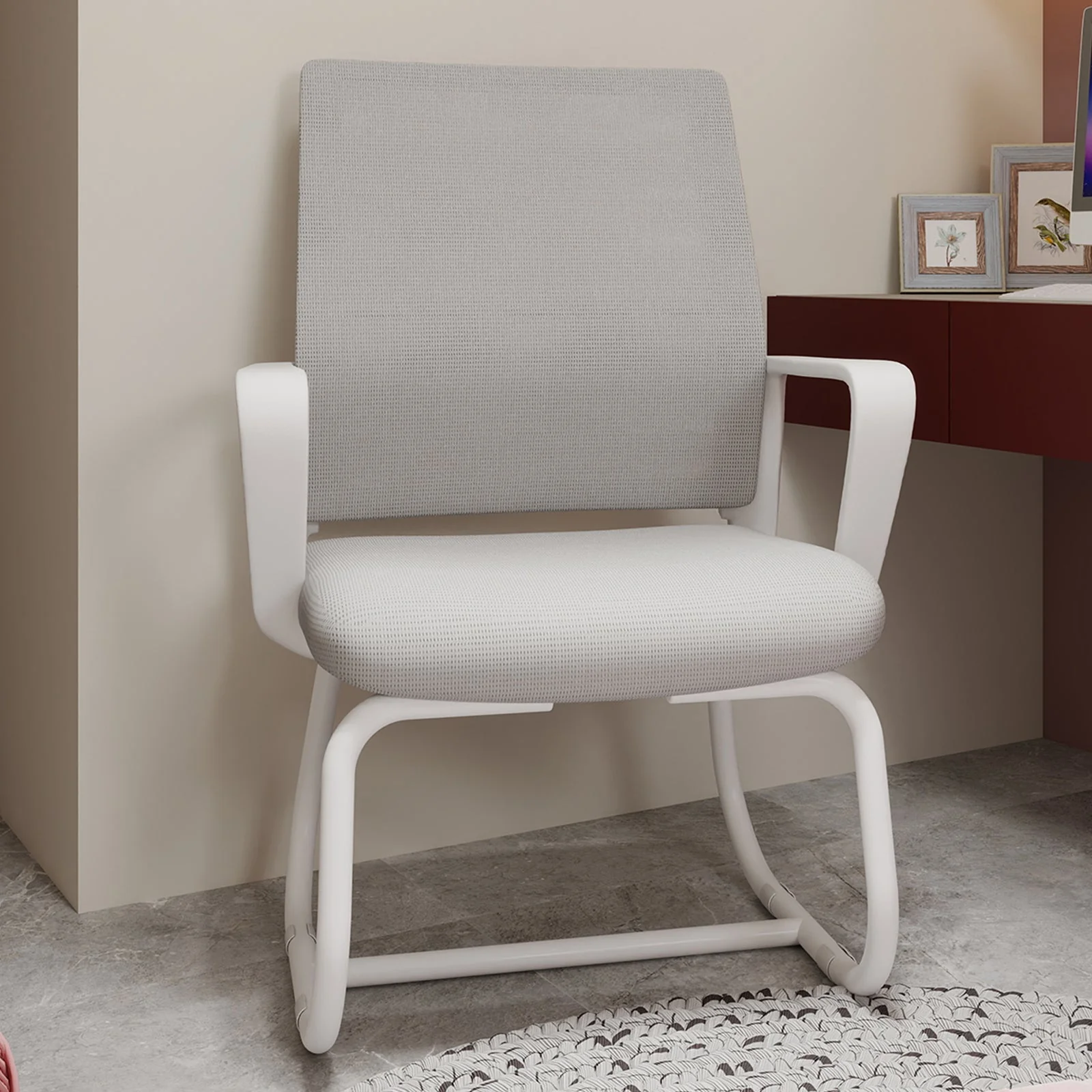Minimalist Modern Office Chair, Soft & Comfortable, Metal Frame - Image 4