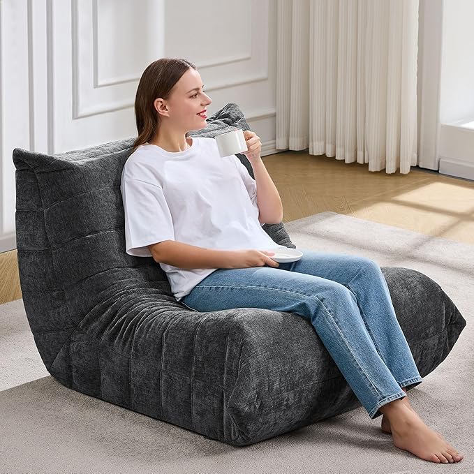 MMC-SHENHUI Bean Bag Chair Ergonomic 5-Point Support Suede - Image 2