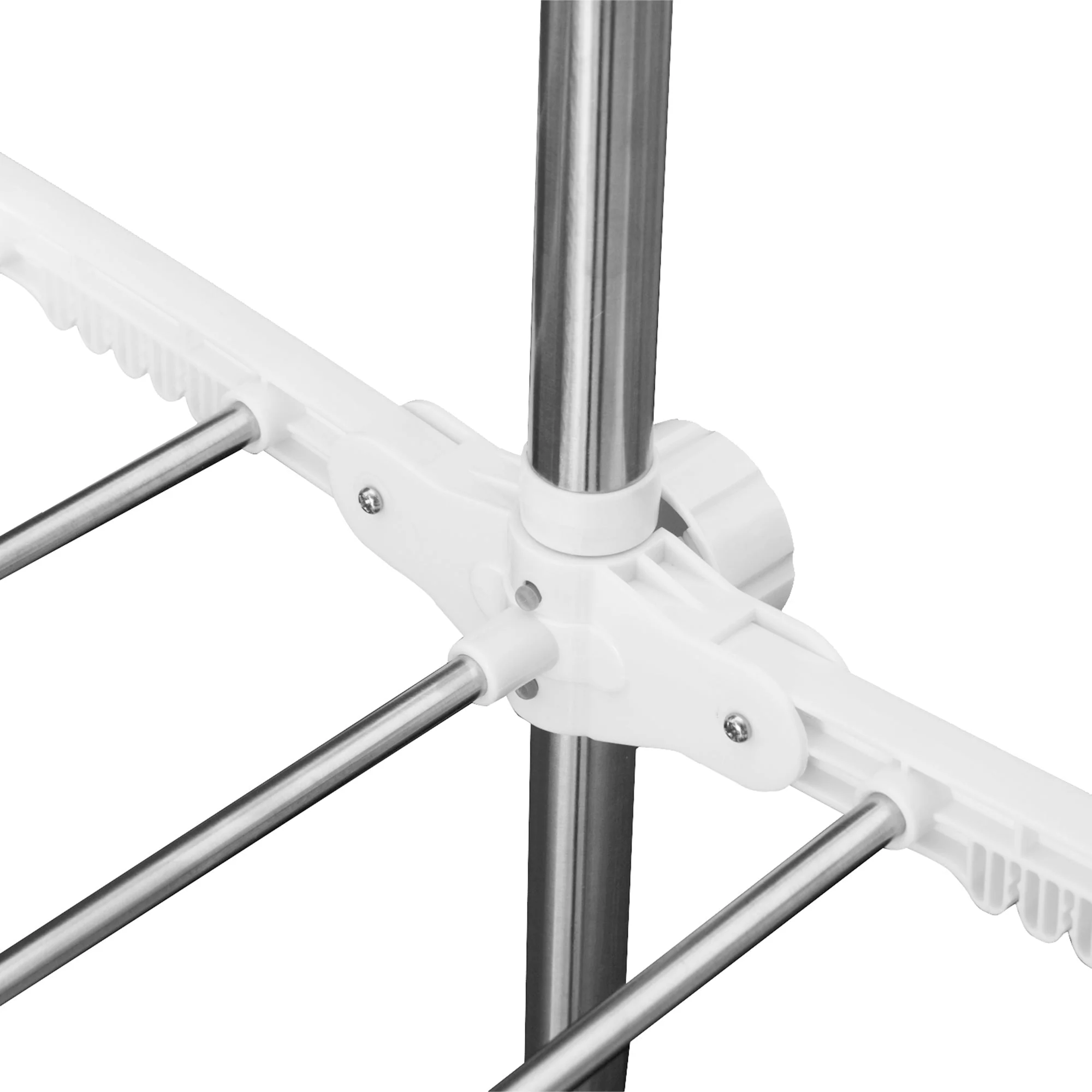 Mobile Clothes Airer, Foldable Tower Dryer 2 Levels, Silver - Image 8