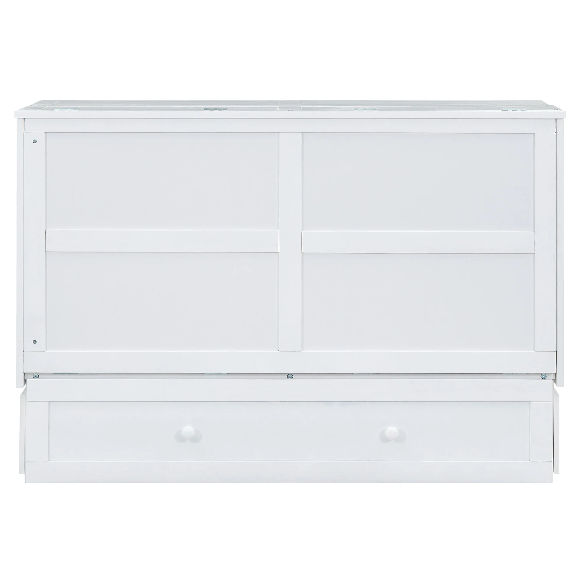 Mobile Murphy Bed 140x200 Drawers Side Shelf, White - Image 7