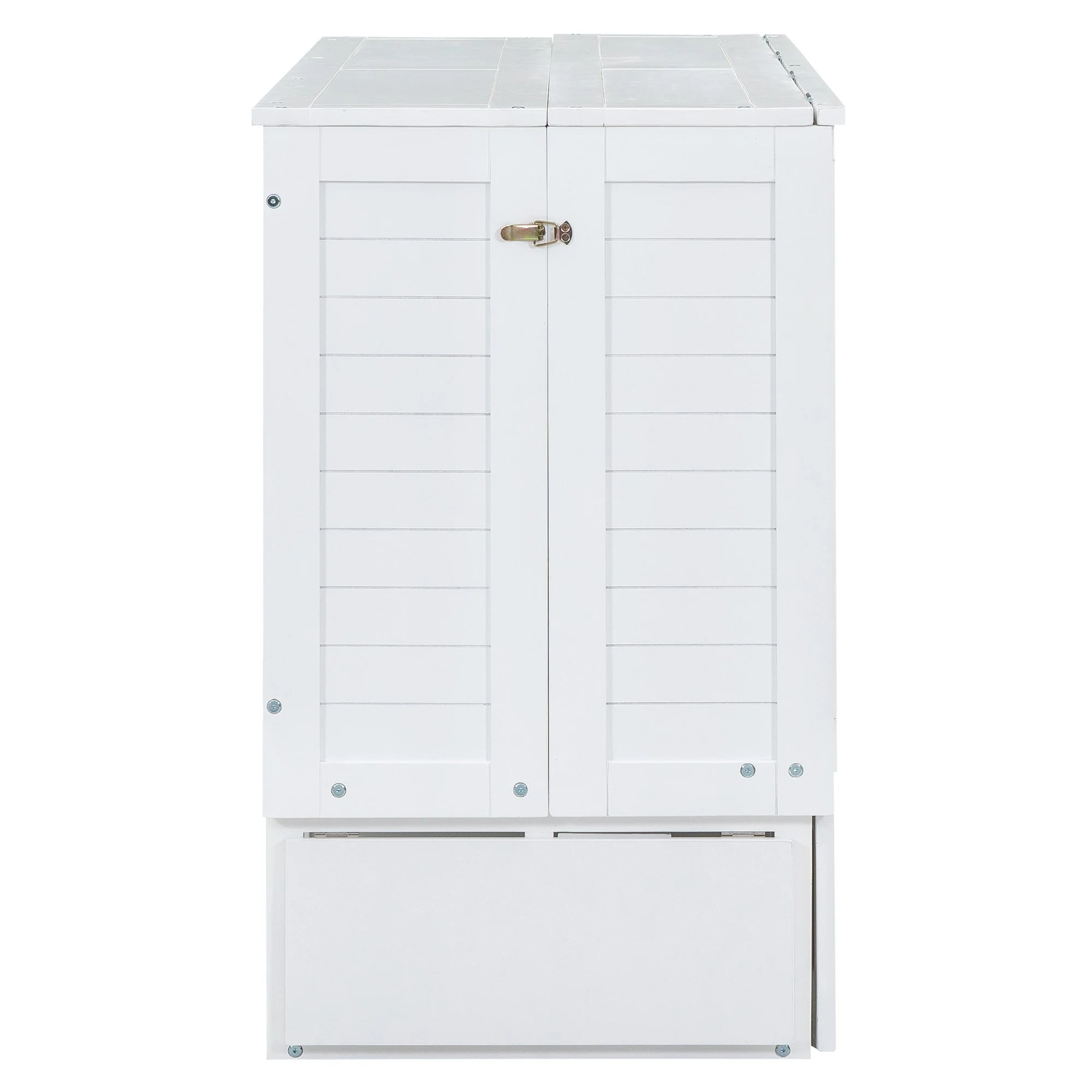 Mobile Murphy Bed 140x200 Drawers Side Shelf, White - Image 8